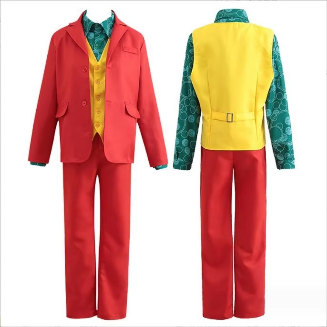 Adult Clown Costume with Green Wig - Polyester Party Outfit Unisex Carnival Costume Horror | Sansoti