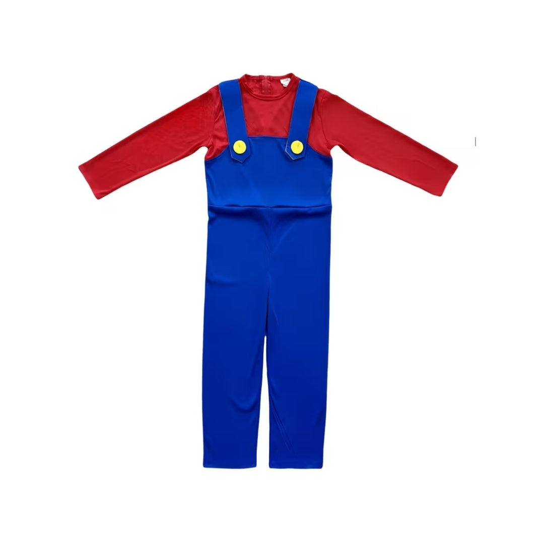 Klempner-Verkleidungsset für Kinder in Rot mit Kappe und Jumpsuit für Karneval Halloween Cosplay-Partykleidung | Sansoti