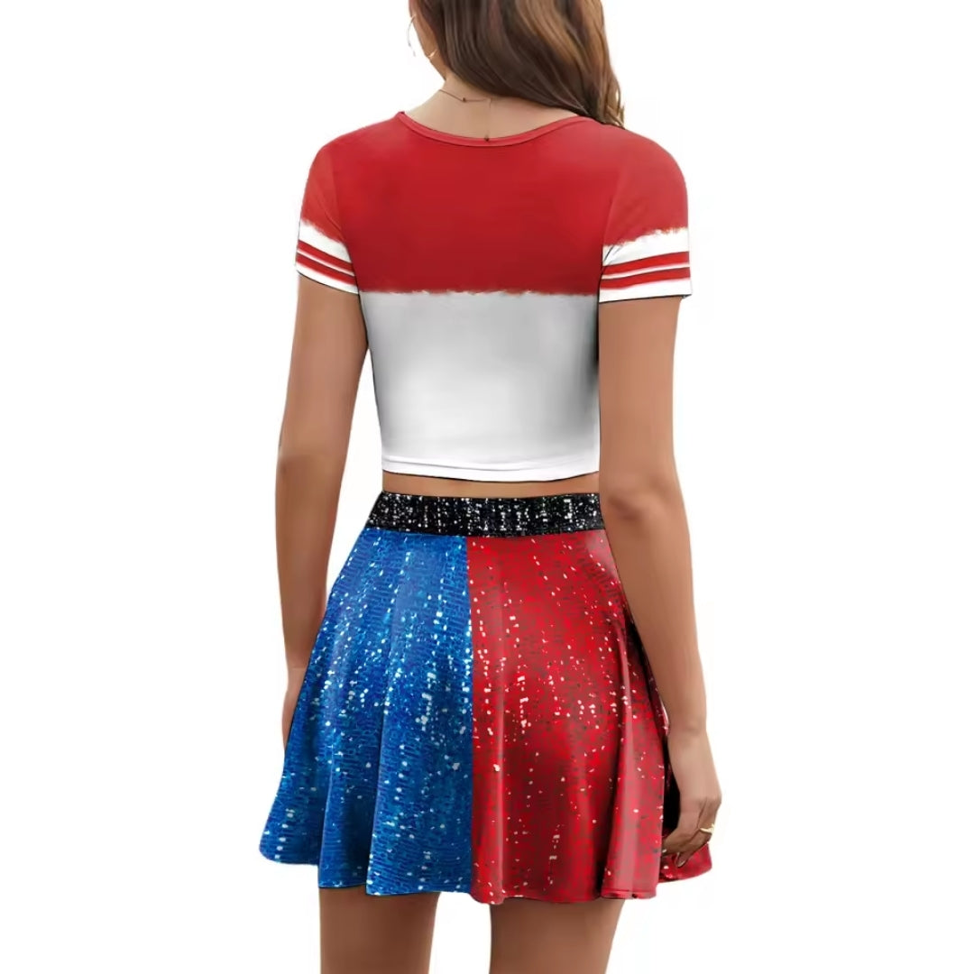 Two-piece Women's Clown Costume Knitted Fabric 3D Print Polyester Elastane Carnival Cosplay Party Fancy Dress | Sansoti