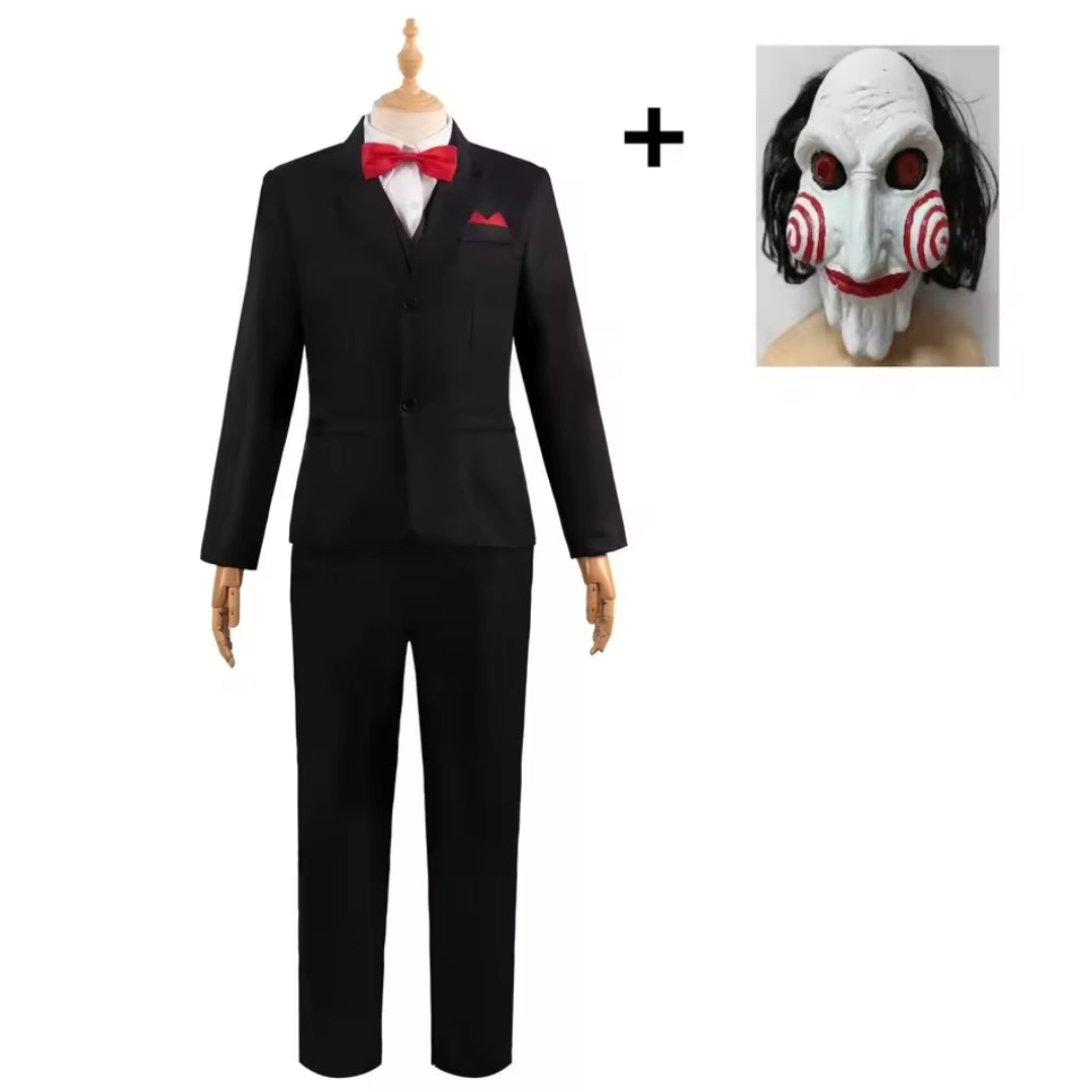 Horror-Cosplay-Set mit mehrlagigem Outfit aus Polyester für Erwachsene, Halloween-, Karnevals-, Verkleidungs- und Partykleidung | Sansoti
