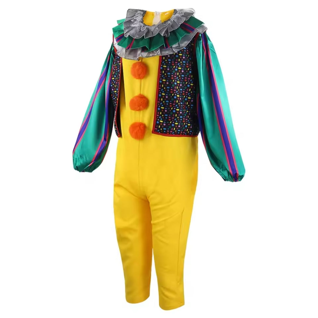 Horror Clown Costume for Children and Adults – Halloween Cosplay Dress-Up Outfit with Mask and Accessories | Sansoti