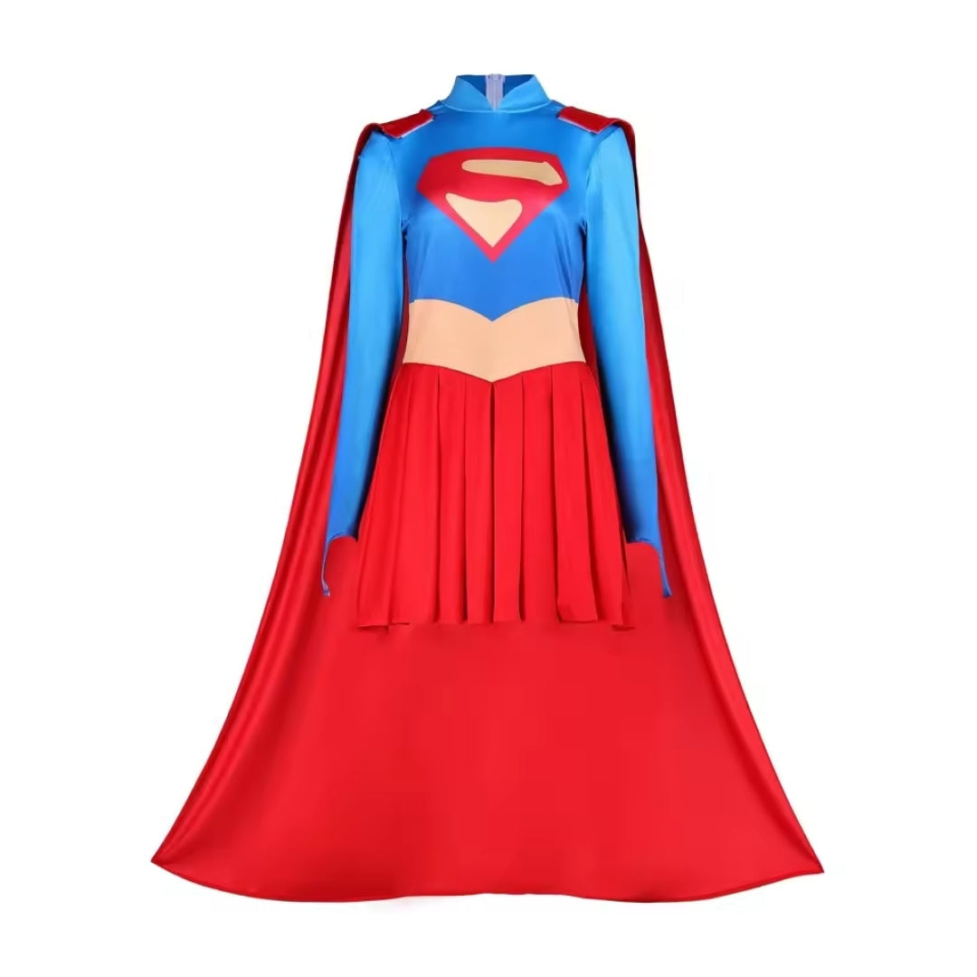 Superheldin Jumpsuit met Cape – Uniseks Verkleedkostuum voor Volwassenen – Feestoutfit Carnaval Themafeest | Sansoti