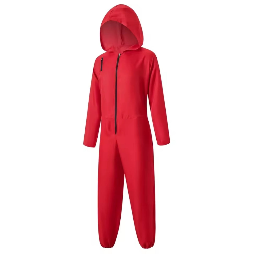 Rode Lange Jumpsuit Dames Cosplay Carnaval Halloween Themafeest Film Serie Verkleedkleding Kostuum Feest | Sansoti