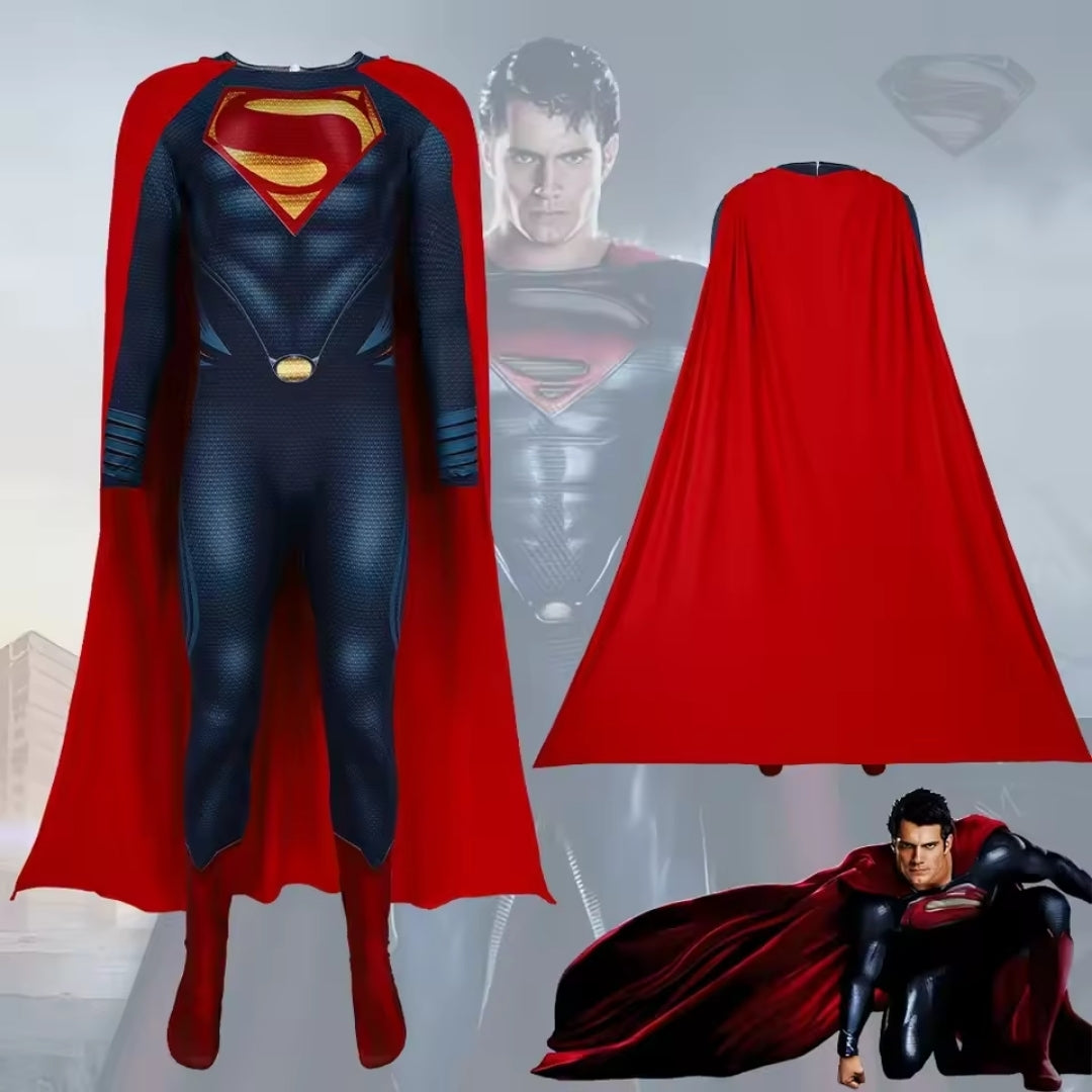 Superhero Costume Jumpsuit with Cape for Children and Adults, Carnival Party Costume | Sansoti