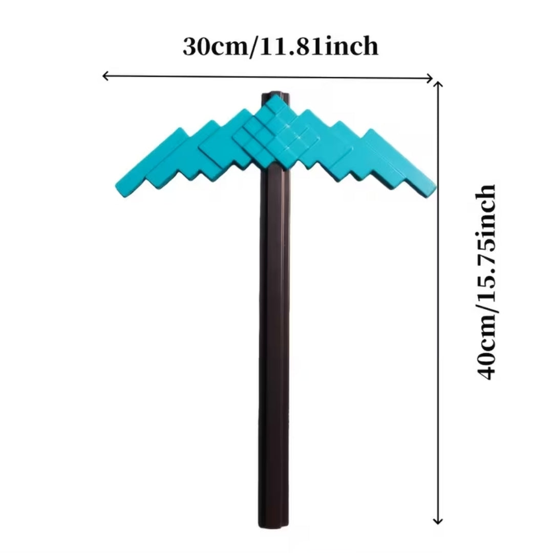 Pixel Pickaxe Cosplay Prop PU Foam Gaming Costume Accessory Halloween Carnival Theme Party Role-Playing | Sansoti