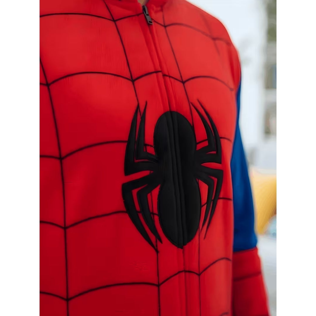 Superhelden Onesie met Capuchon voor Volwassenen – Pluche Kostuum Themafeest Cosplay Verkleedkleding Carnaval | Sansoti