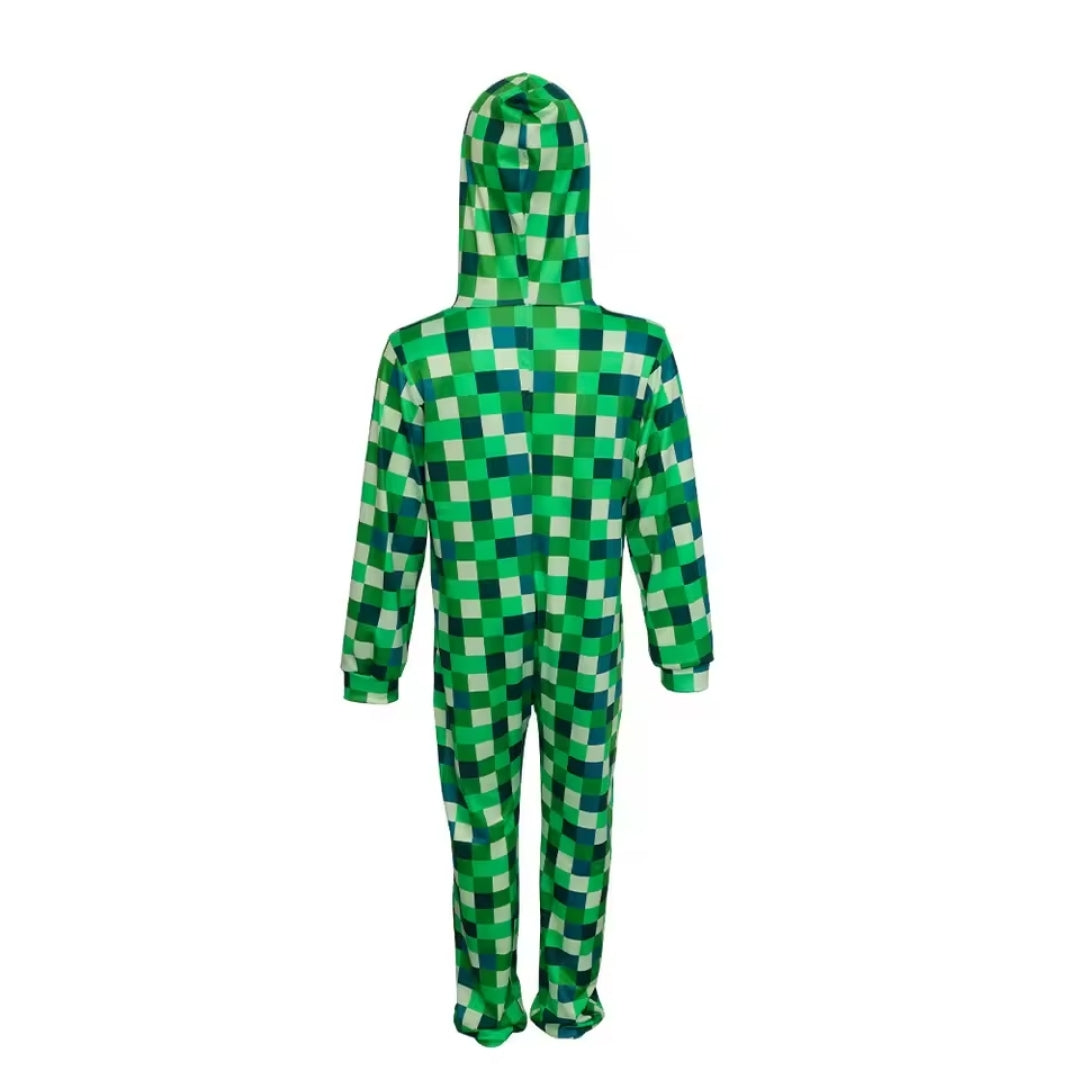 Kinderkostuum Pixelmonster Jumpsuit LED Capuchon Verkleedkleding Feest Halloween Carnaval Jongen Meisje | Sansoti