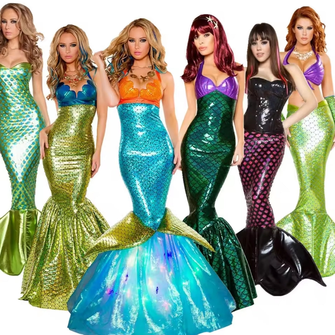 Mermaid Princess Cosplay Dress for Girls | Fantasy Costume Outfit Carnival Parties Birthday Mermaid | Sansoti