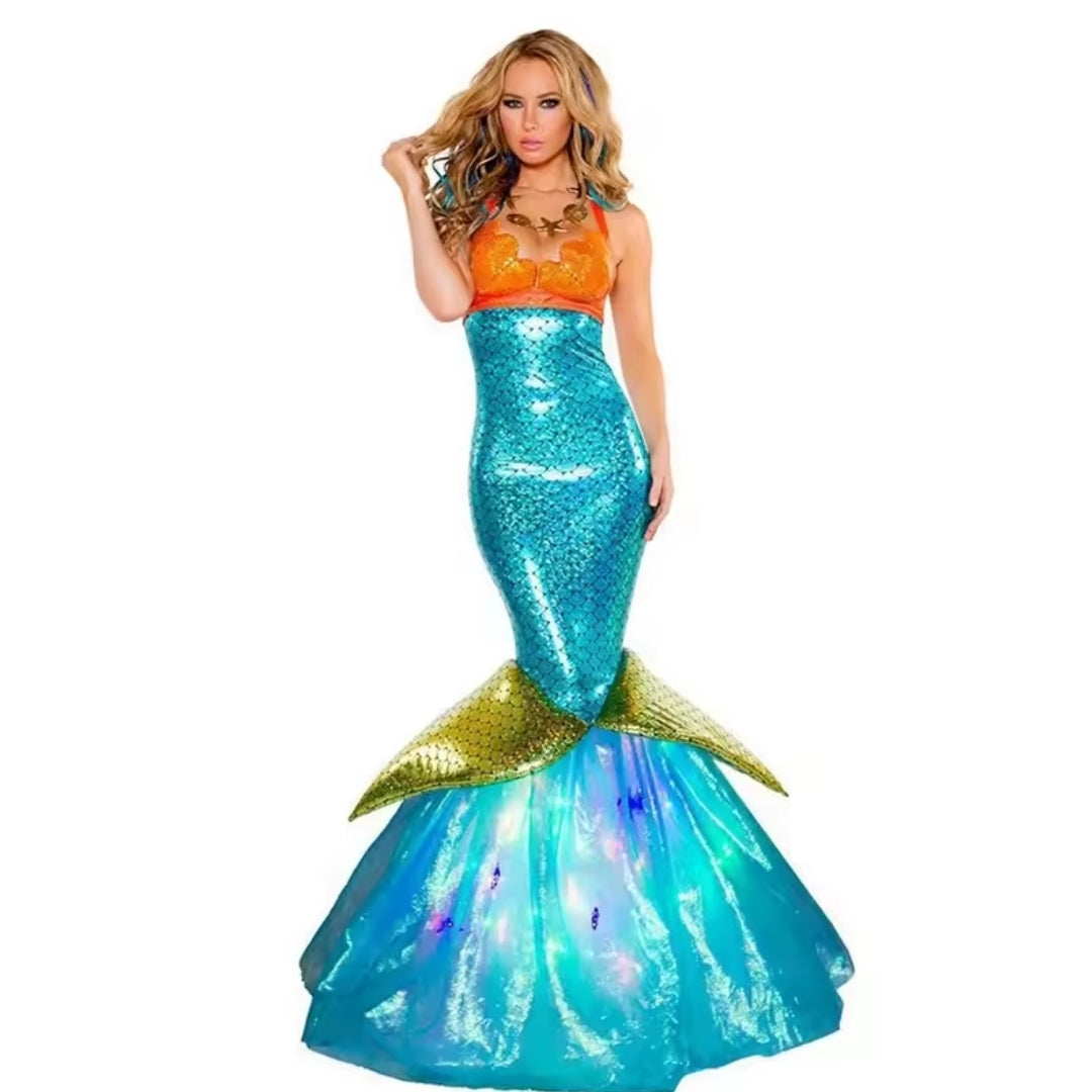 Mermaid Princess Cosplay Dress for Girls | Fantasy Costume Outfit Carnival Parties Birthday Mermaid | Sansoti