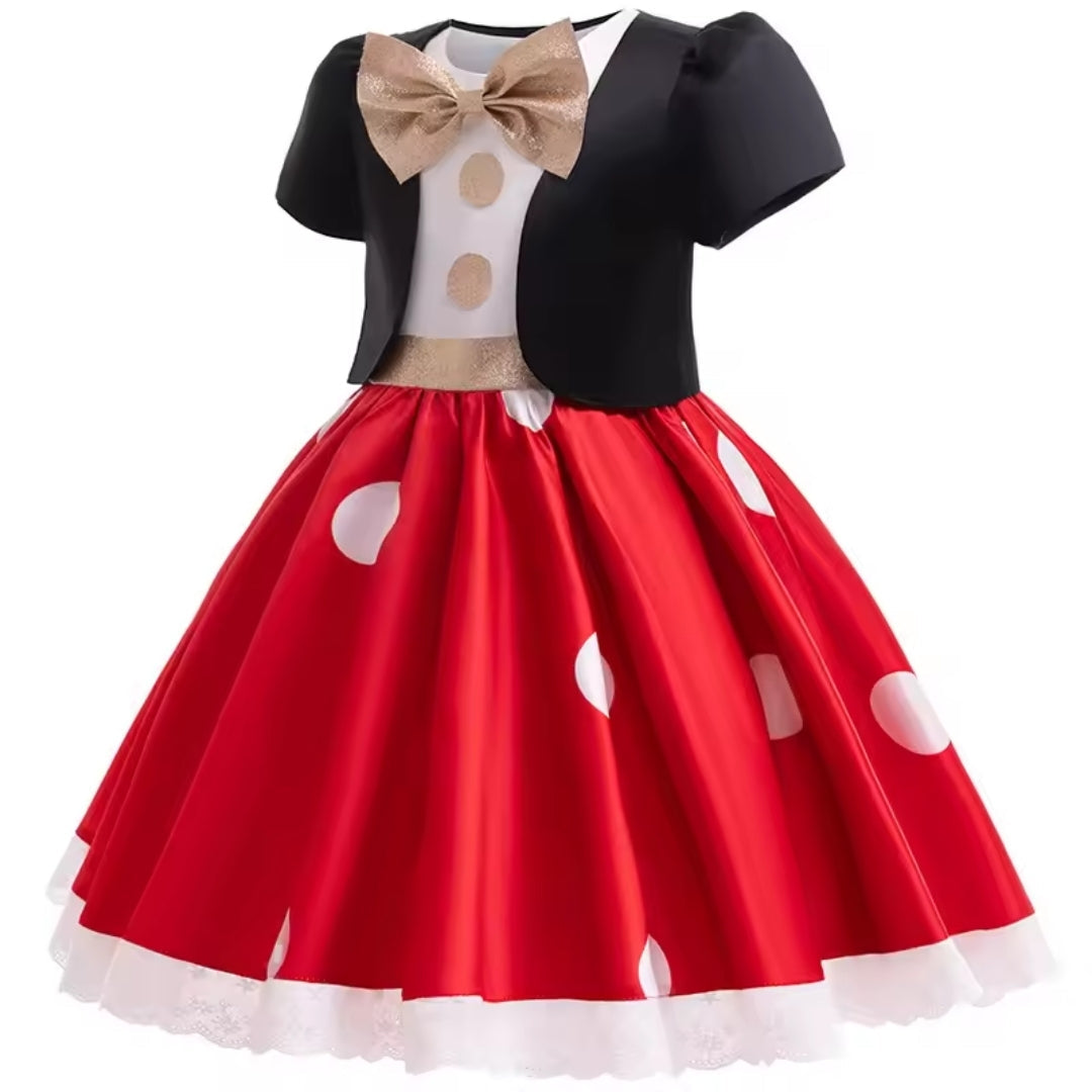 Cartoon Mouse Dress-Up Costume for Children, Polka-Dot Costume, Party, Halloween, Carnival, Unisex Outfit, Jumpsuit | Sansoti
