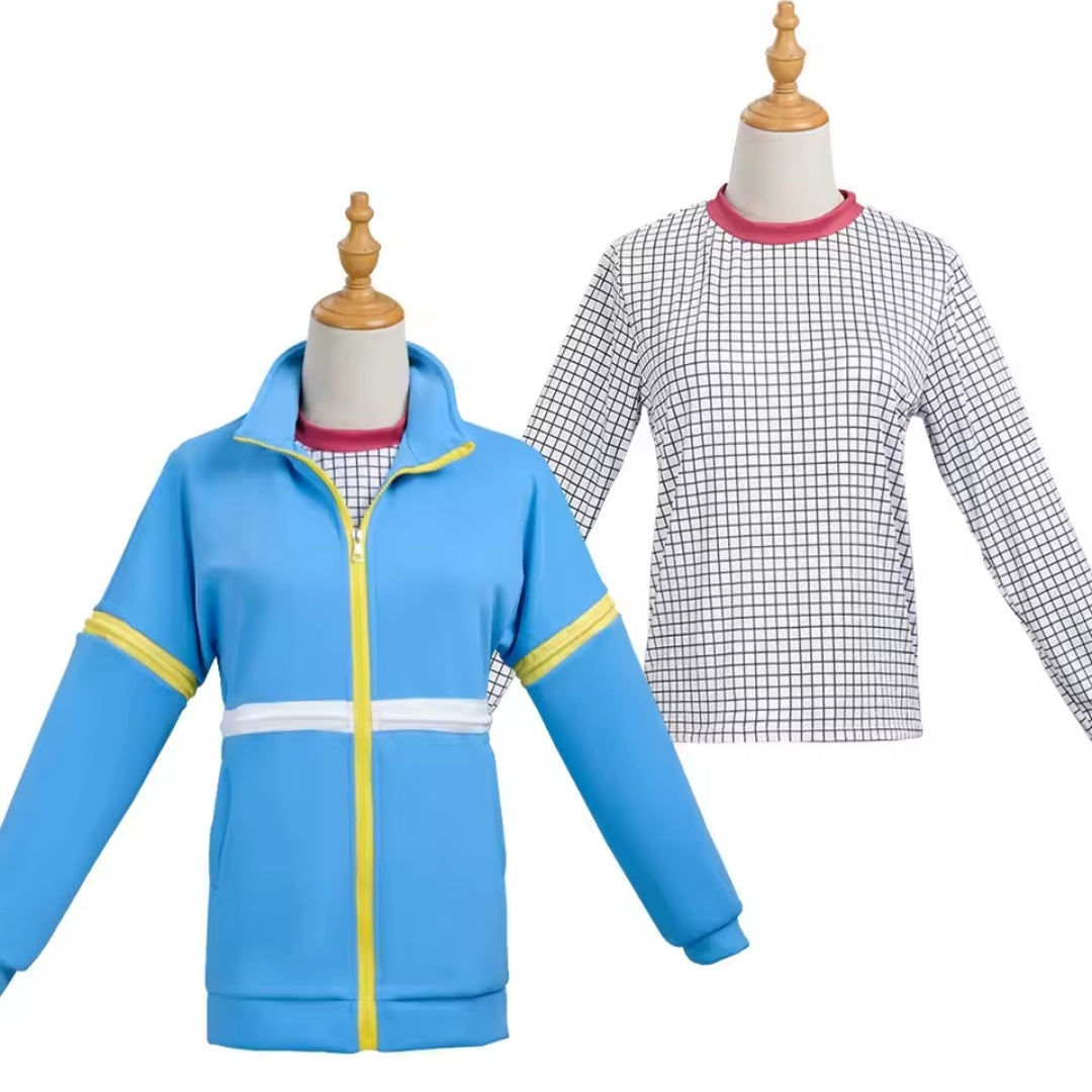 Zestaw stroju cosplay unisex z kapturem zapinanym na zamek i spodniami na imprezy, Halloween, przebieranki i cosplay | Sansoti
