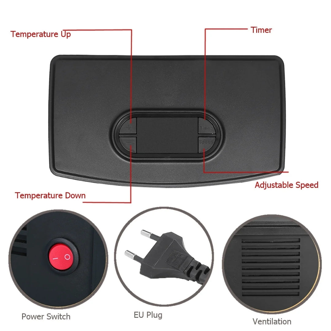 Cheminée électrique compacte 1000 W avec effet de flamme, minuterie et affichage, appareil de chauffage noir pour créer une ambiance chaleureuse dans le salon | Sansoti