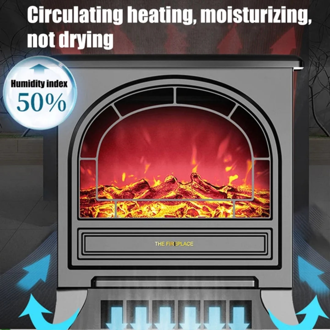 Sfeerverwarmer Elektrisch 1800W Kwartsbuisverwarming 3D Vlameffect Afstandsbediening Woonkamer Sfeerhaard | Sansoti