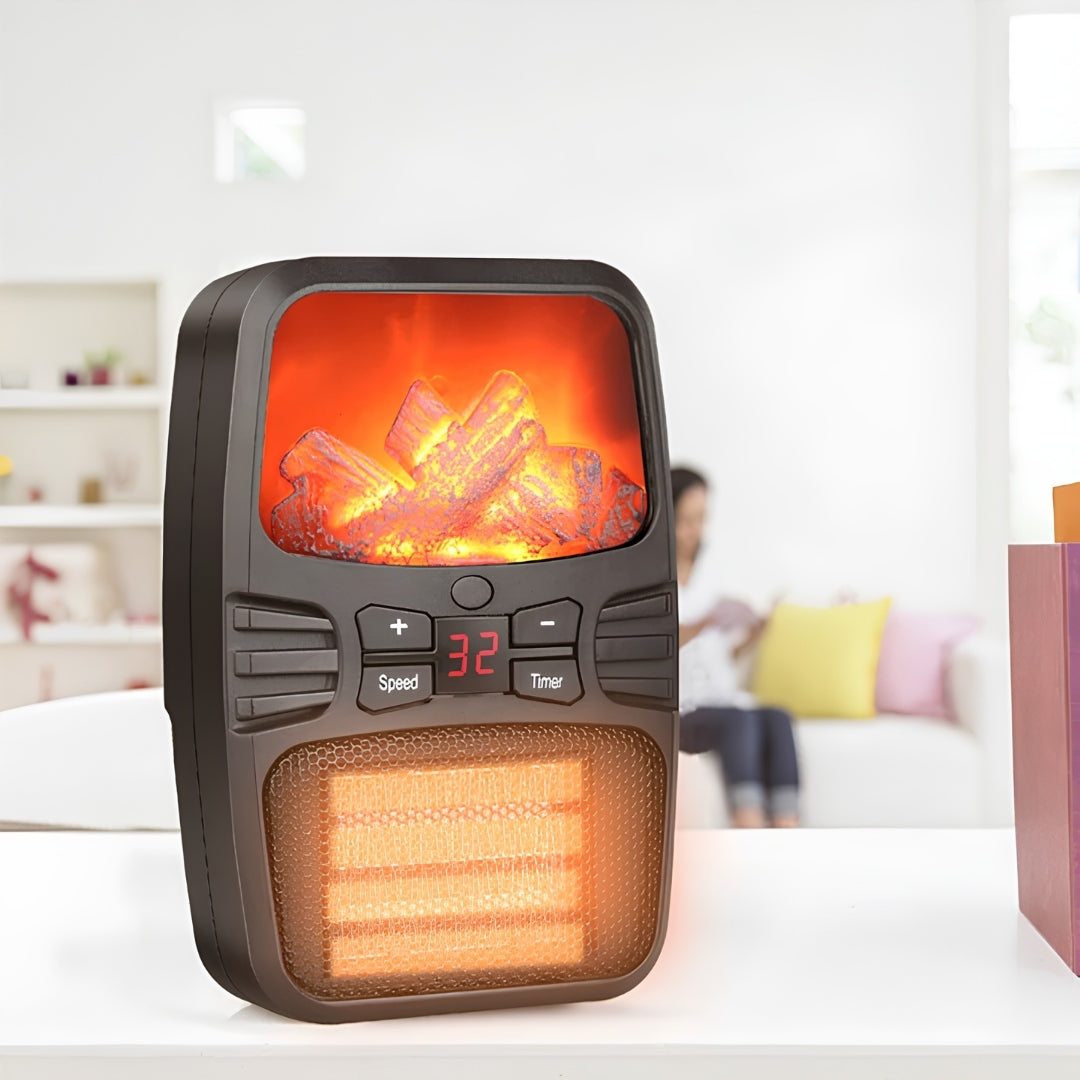Electric Heater 1000W with Timer and Remote Control Black Compact Heater for Living Room | Sansoti
