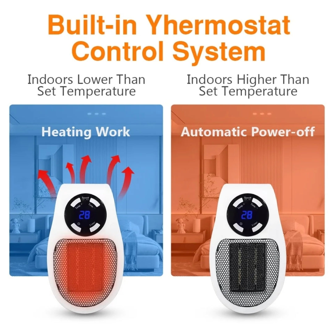 Compacte Mini Kachel 500W met Afstandsbediening Timer Warmteregeling Energiezuinig voor Kleine Ruimtes Kantoor | Sansoti