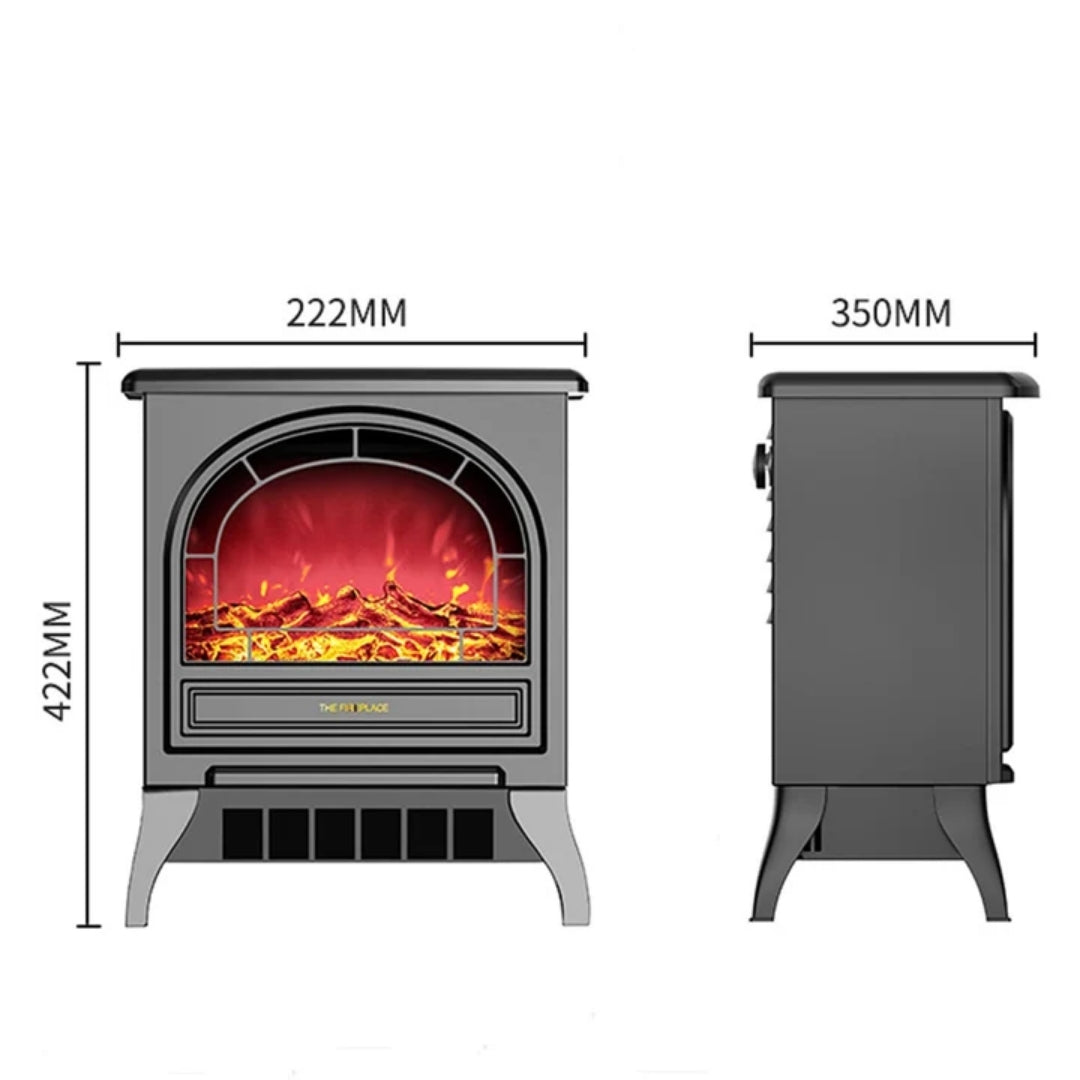 Sfeerverwarmer Elektrisch 1800W Kwartsbuisverwarming 3D Vlameffect Afstandsbediening Woonkamer Sfeerhaard | Sansoti
