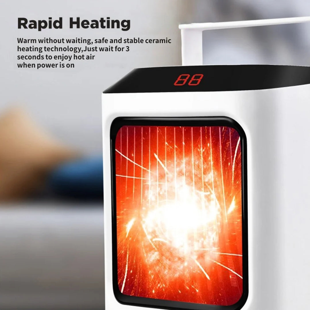 Compact Ceramic Heater 50W with Remote Control for Desk, Workspace, Home Office, and Bedroom Warmth | Sansoti