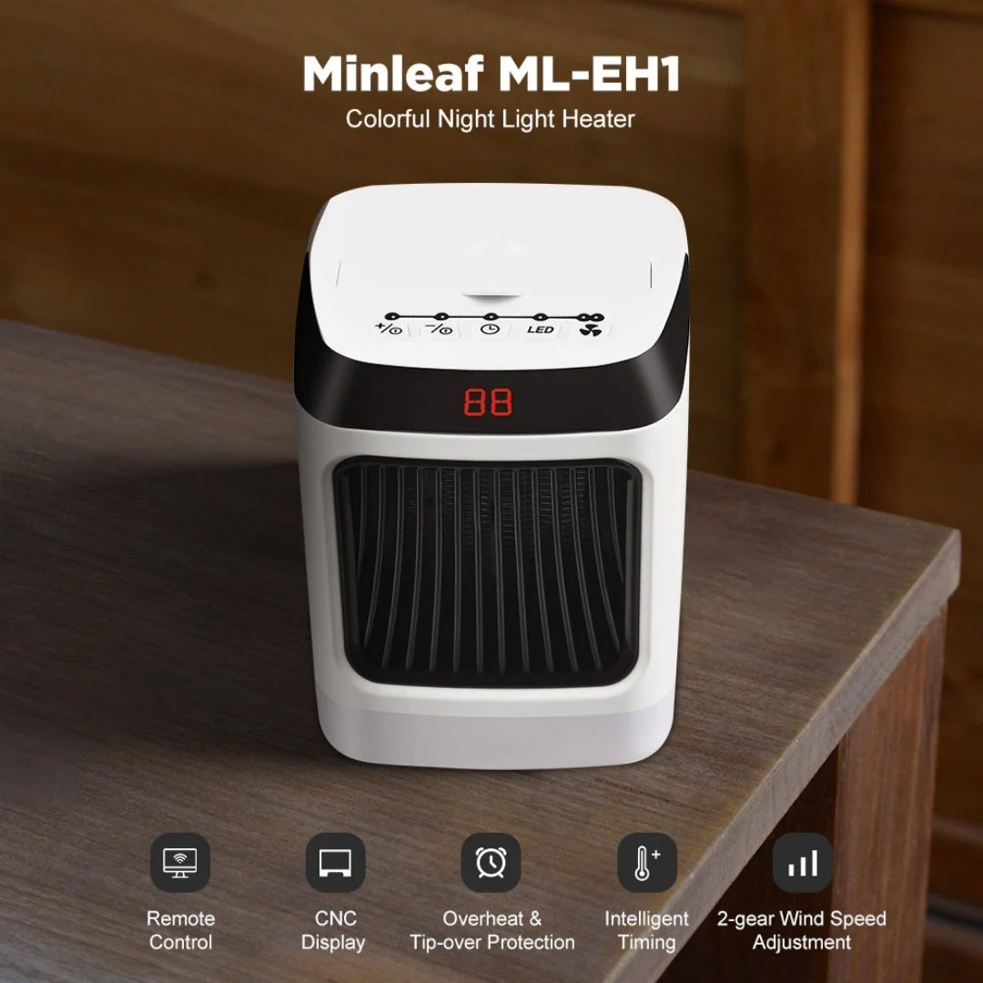 Compact Ceramic Heater 50W with Remote Control for Desk, Workspace, Home Office, and Bedroom Warmth | Sansoti