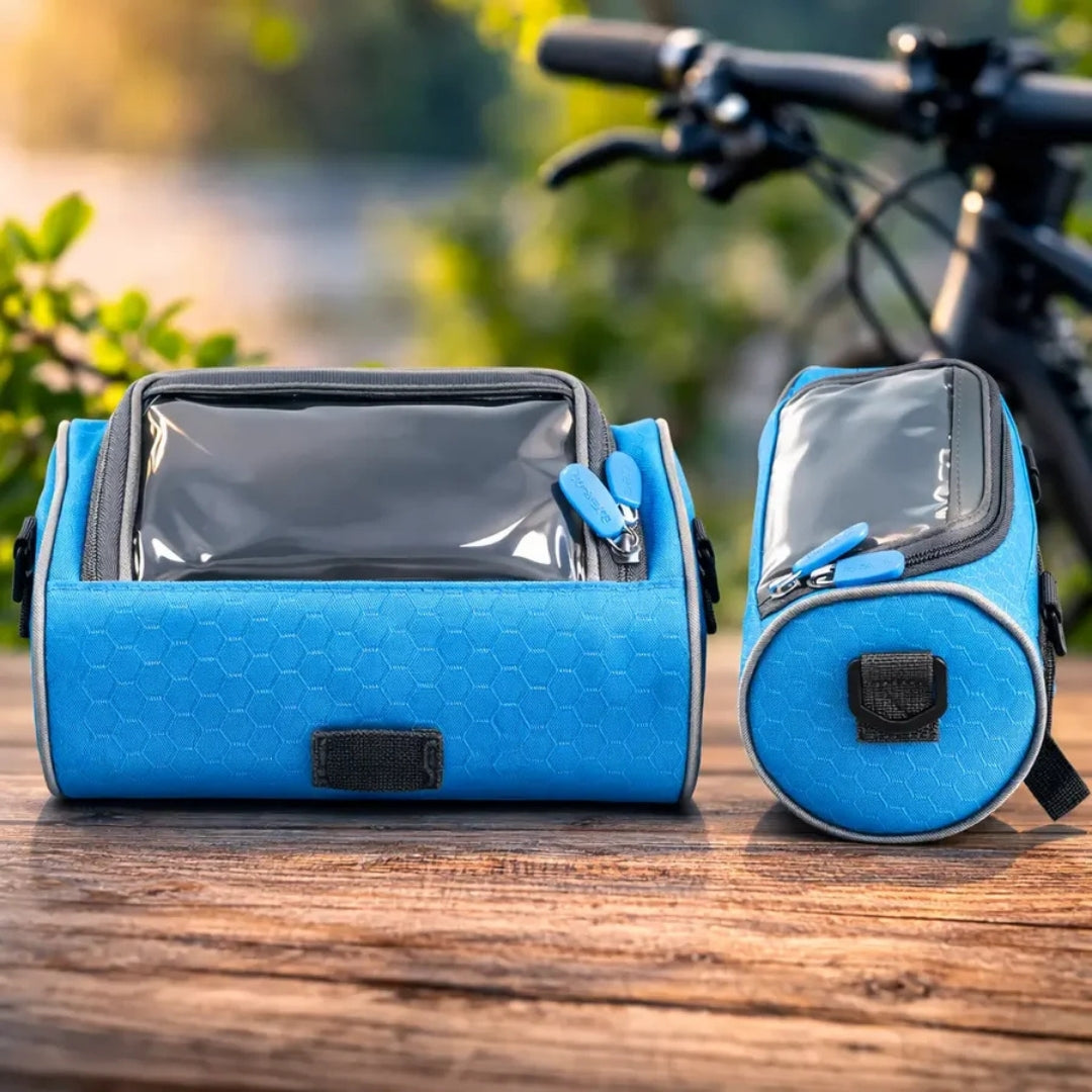 Sacoche de vélo étanche avec support de téléphone à écran tactile pour guidon, rangement sécurisé et navigation | Sansoti