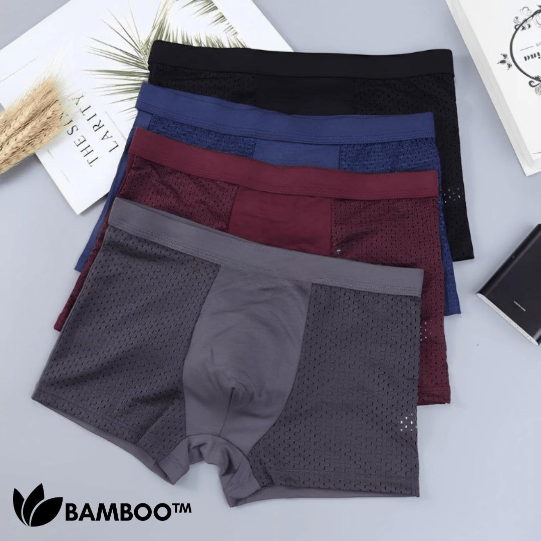 Herenbboxer Bamboevezel 95% Ademend & Zacht Onderbroek Mesh Ventilatie Thermisch Comfort Dagelijks Gebruik | Sansoti