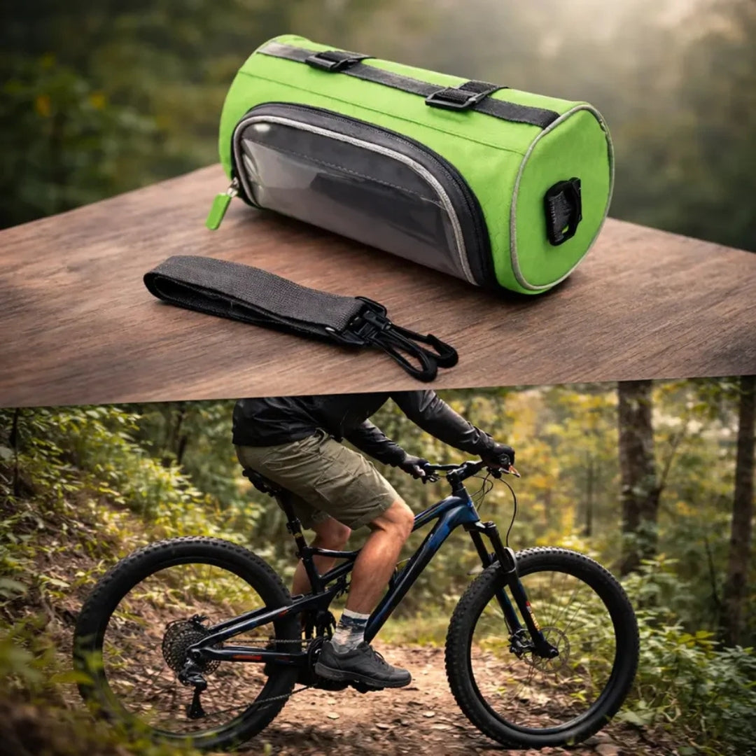 Sacoche de vélo étanche avec support de téléphone à écran tactile pour guidon, rangement sécurisé et navigation | Sansoti