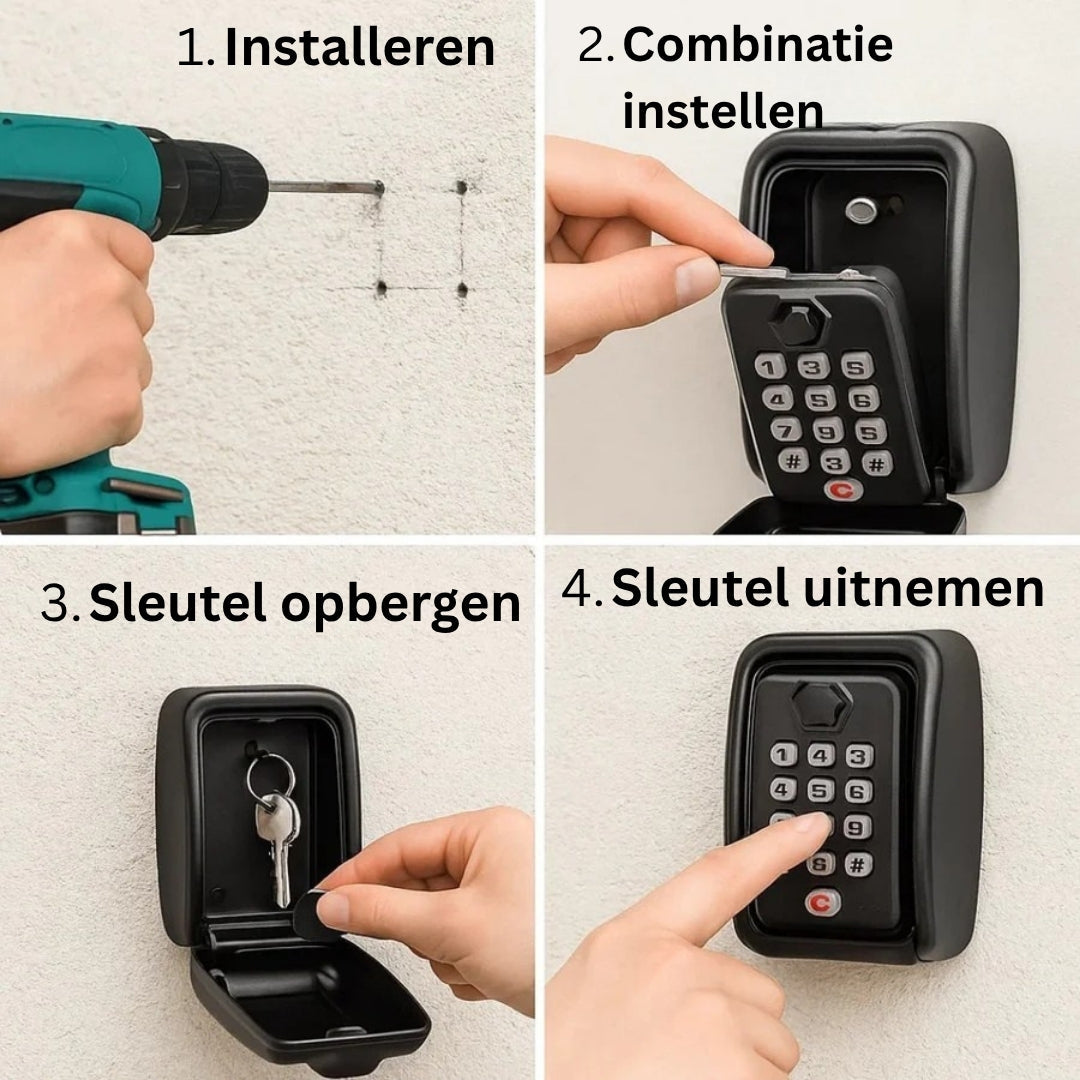 Wall-Mounted Key Safe with Combination Code Weatherproof | Secure Key Storage Box for Outdoors and Indoors | Sansoti