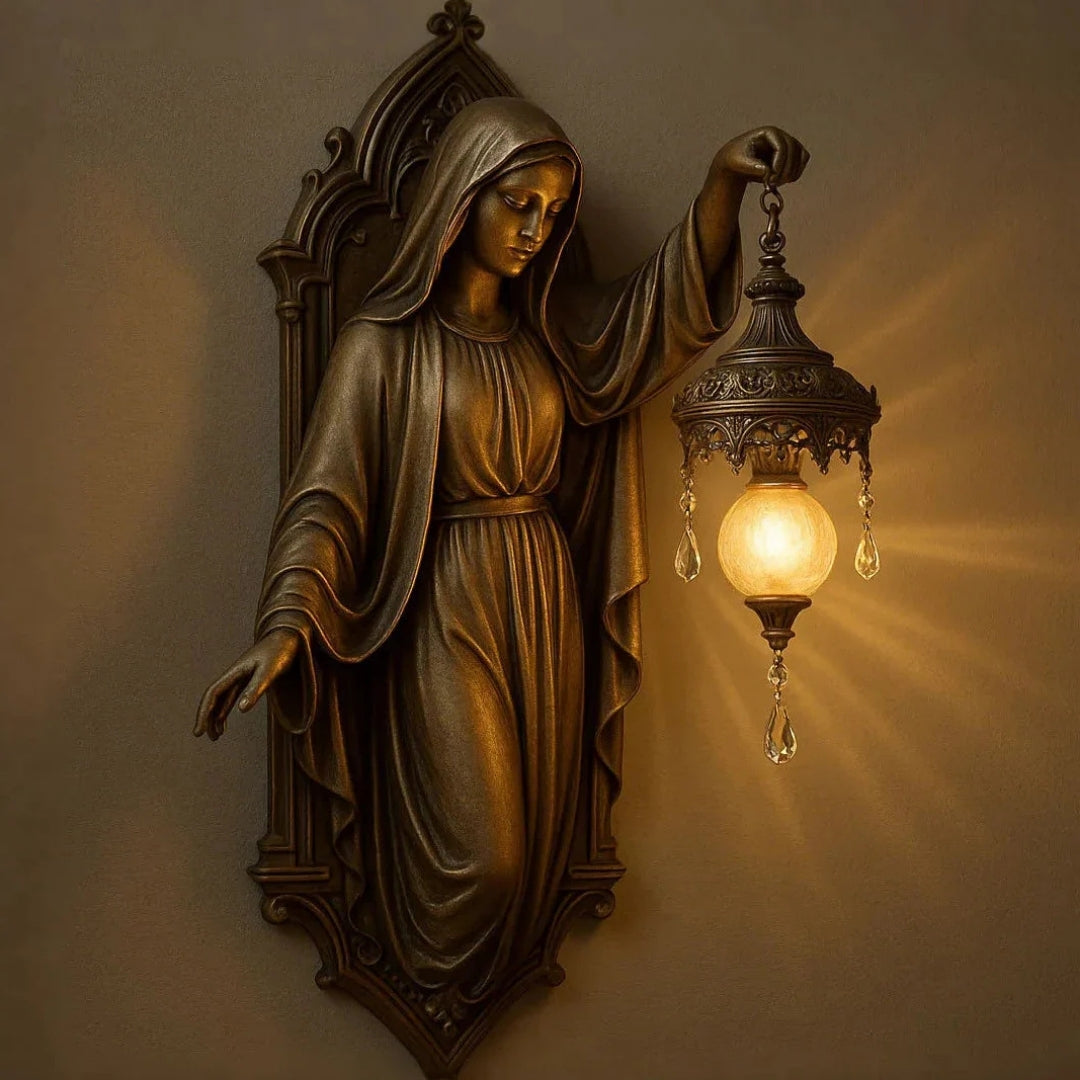 Sculptural Wall Lamp with Mythological Figures – Hand-Finished with Ambient Light for a Cozy Living Room and Bedroom | Sansoti