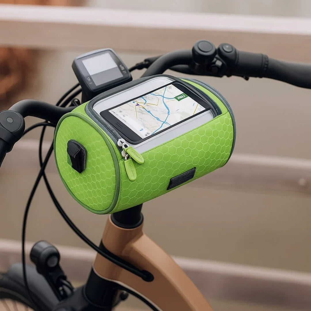 Sacoche de vélo étanche avec support de téléphone à écran tactile pour guidon, rangement sécurisé et navigation | Sansoti