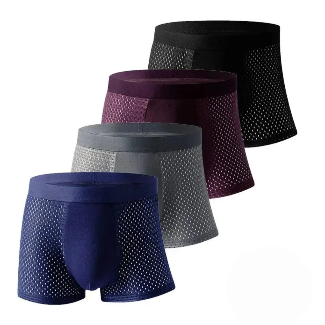 Herenbboxer Bamboevezel 95% Ademend & Zacht Onderbroek Mesh Ventilatie Thermisch Comfort Dagelijks Gebruik | Sansoti