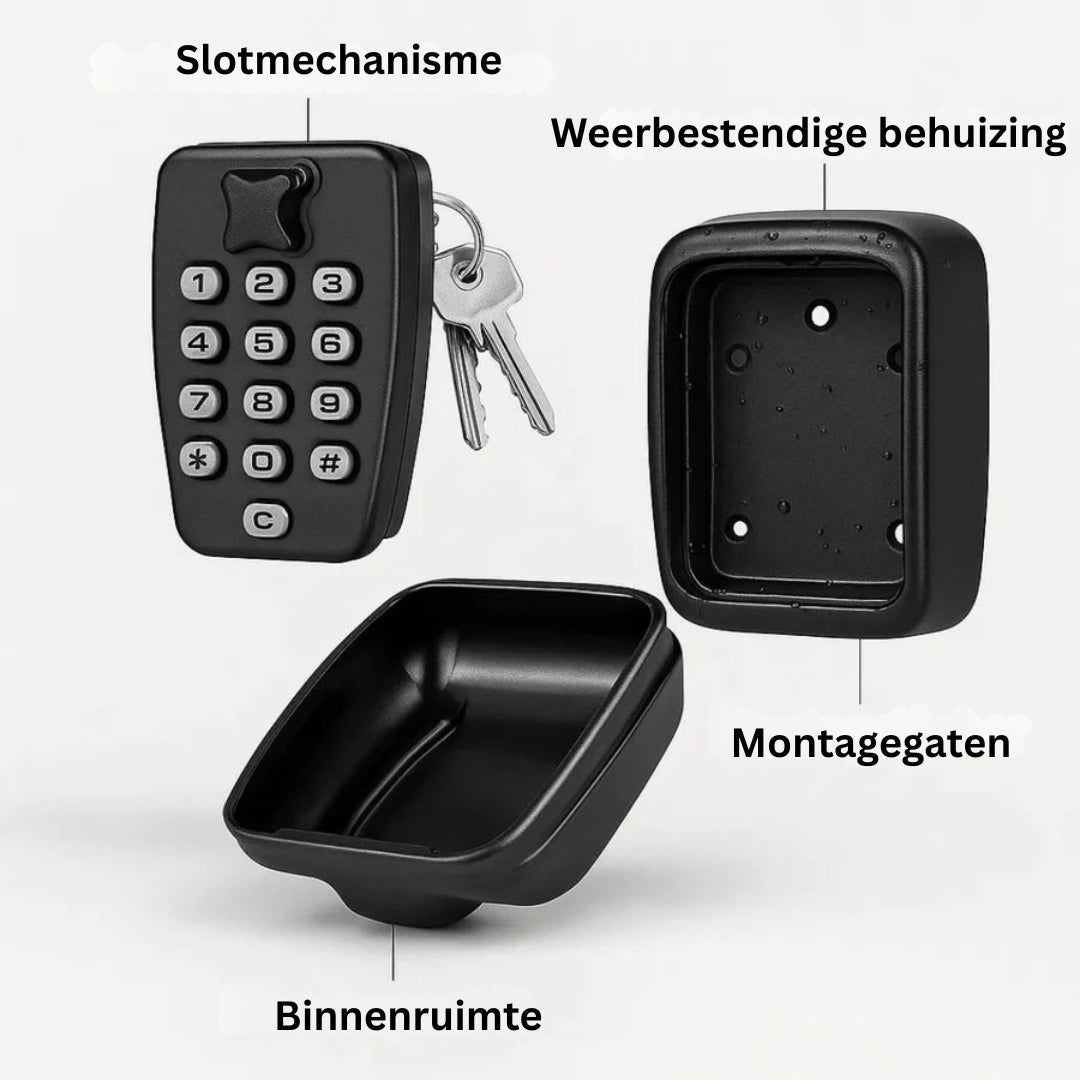 Wall-Mounted Key Safe with Combination Code Weatherproof | Secure Key Storage Box for Outdoors and Indoors | Sansoti