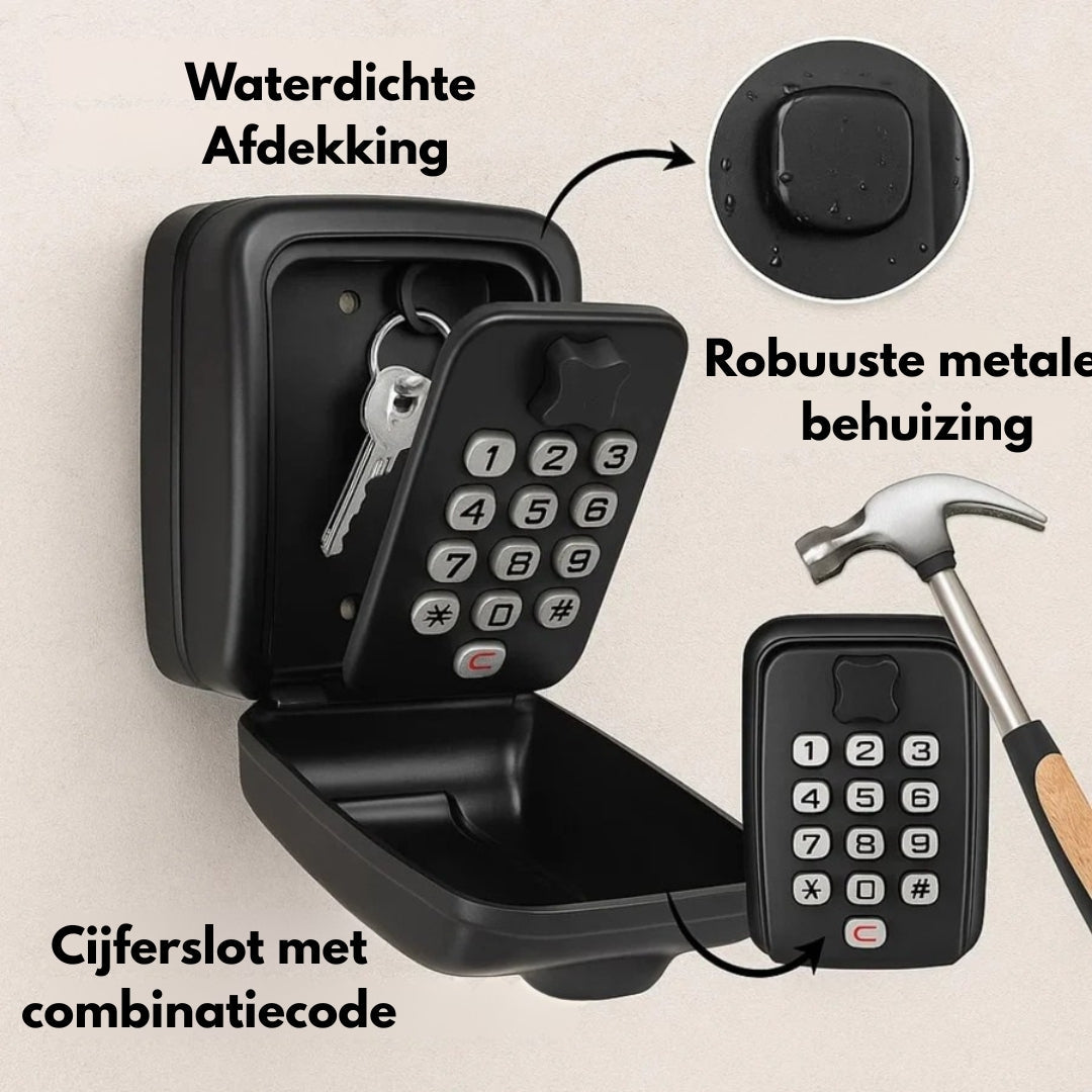 Wall-Mounted Key Safe with Combination Code Weatherproof | Secure Key Storage Box for Outdoors and Indoors | Sansoti