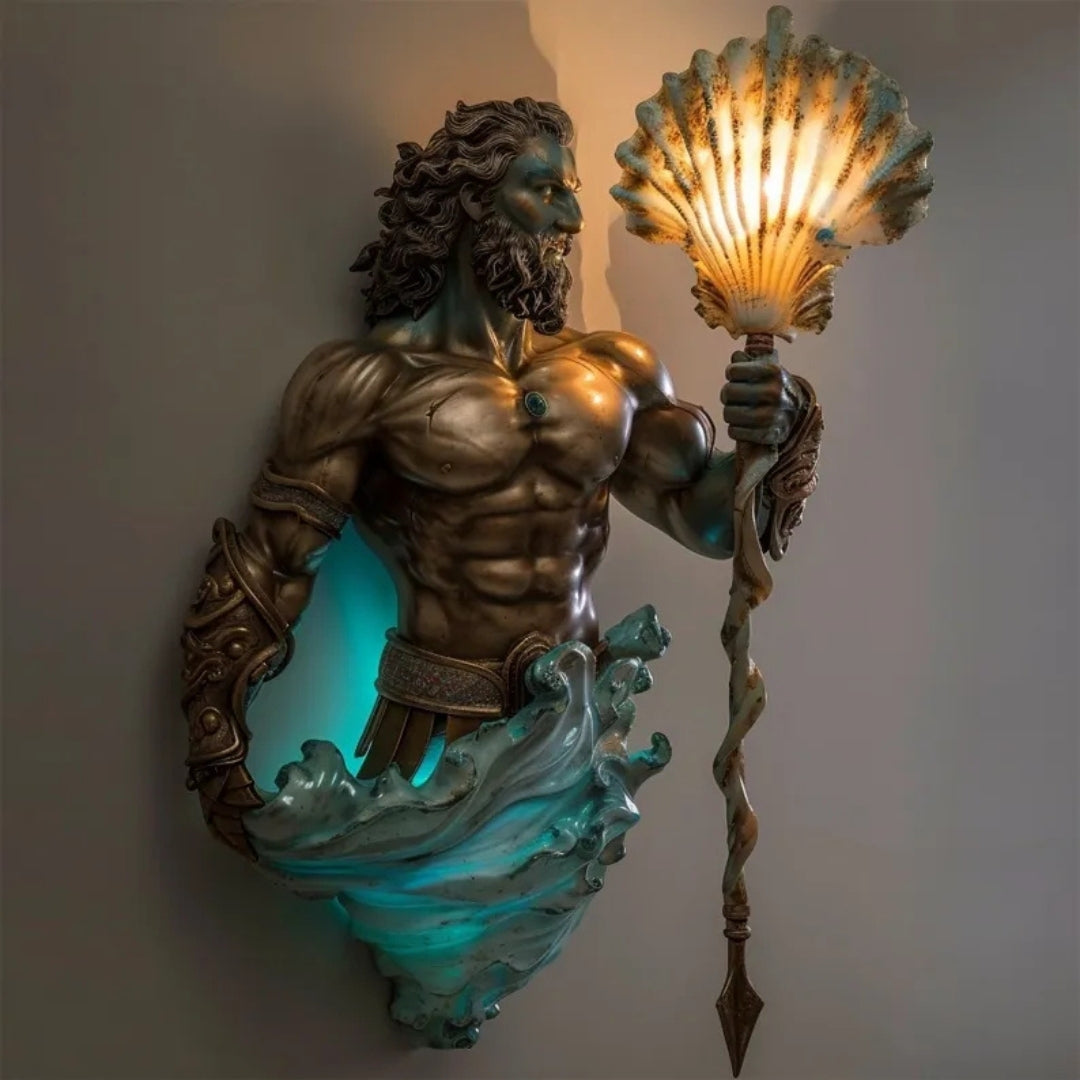 Sculptural Wall Lamp with Mythological Figures – Hand-Finished with Ambient Light for a Cozy Living Room and Bedroom | Sansoti