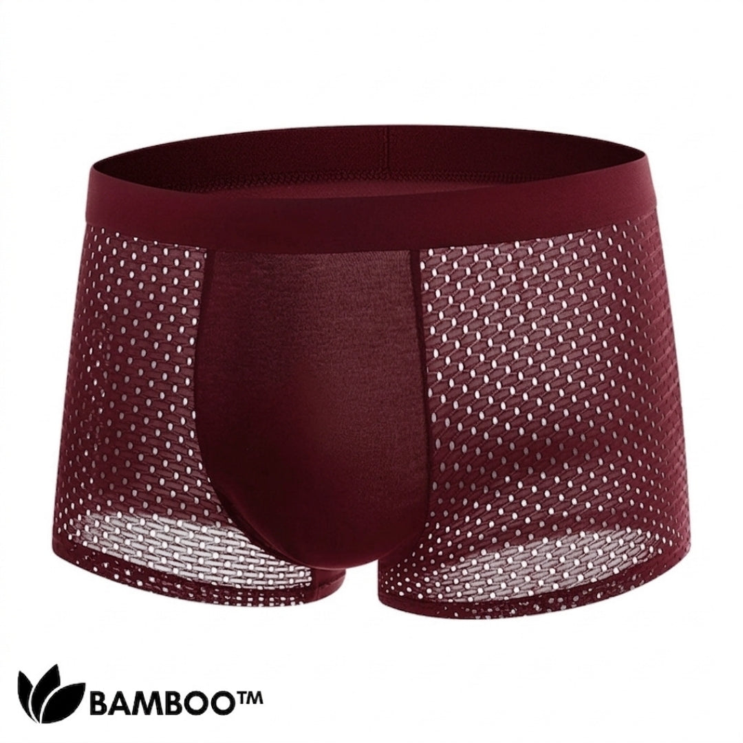 Herenbboxer Bamboevezel 95% Ademend & Zacht Onderbroek Mesh Ventilatie Thermisch Comfort Dagelijks Gebruik | Sansoti