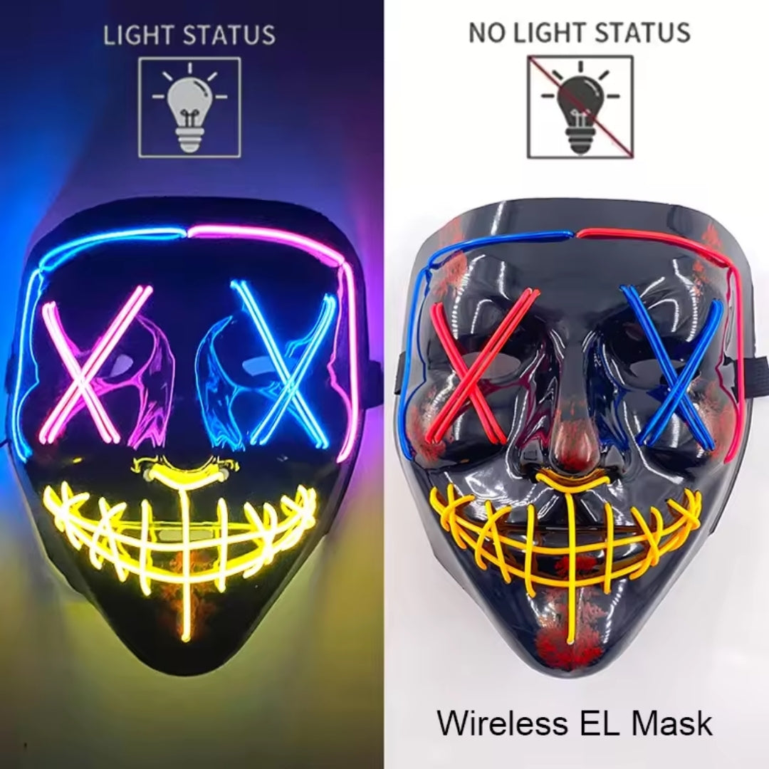 Luminous Face Mask with LED Lighting – Switchable Neon Modes for Holidays, Parties and Events | Sansoti