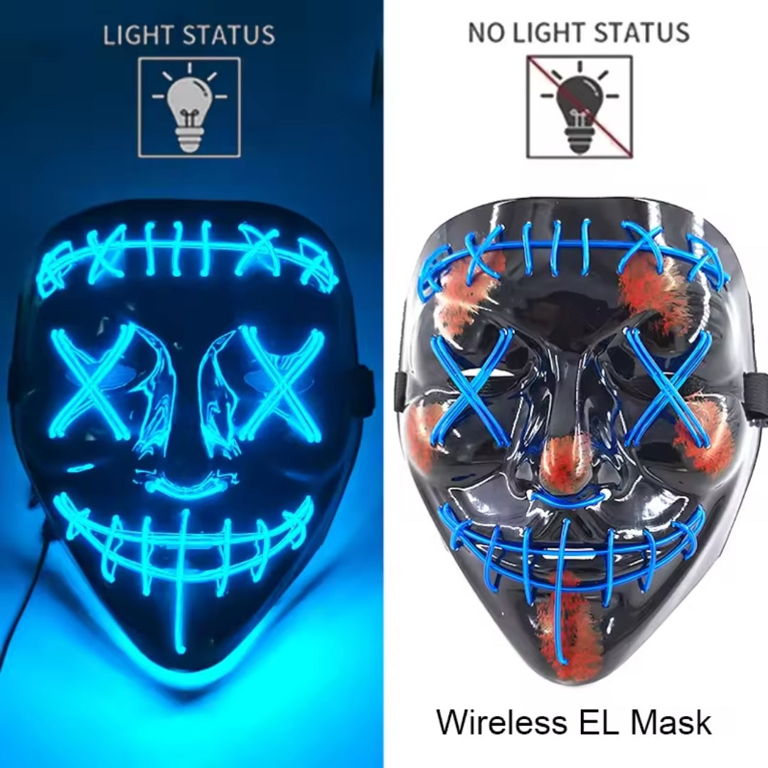Luminous Face Mask with LED Lighting – Switchable Neon Modes for Holidays, Parties and Events | Sansoti