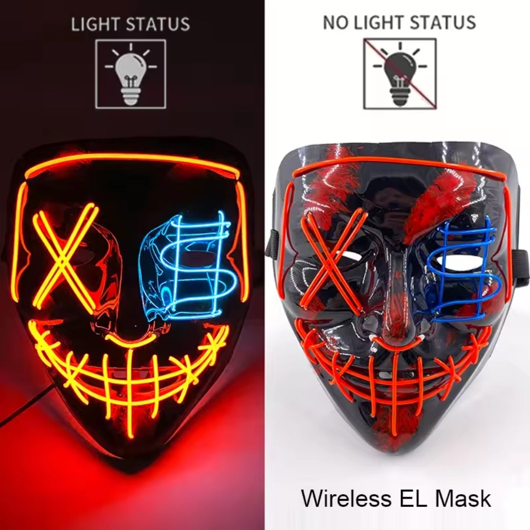 Luminous Face Mask with LED Lighting – Switchable Neon Modes for Holidays, Parties and Events | Sansoti