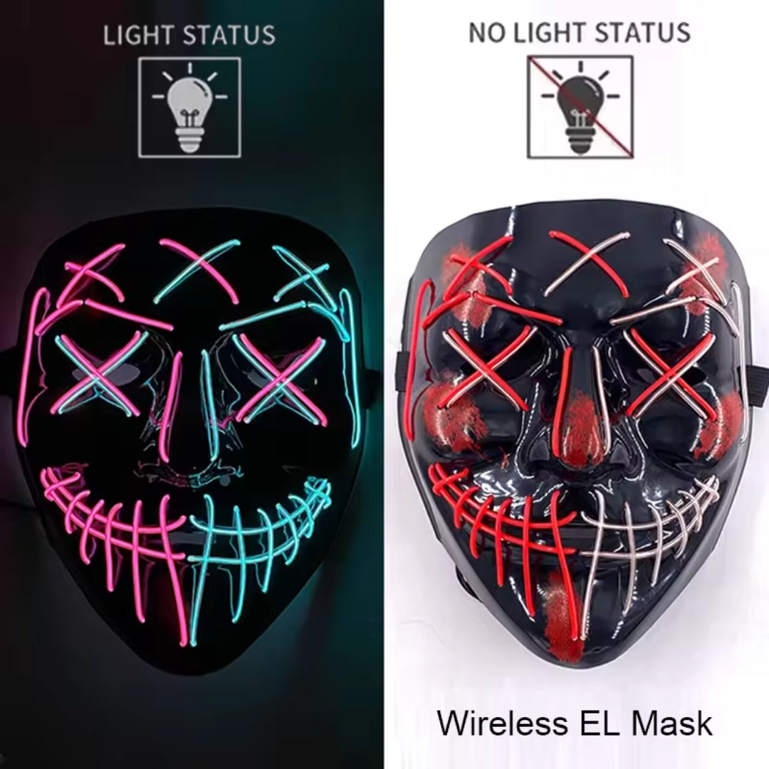Luminous Face Mask with LED Lighting – Switchable Neon Modes for Holidays, Parties and Events | Sansoti