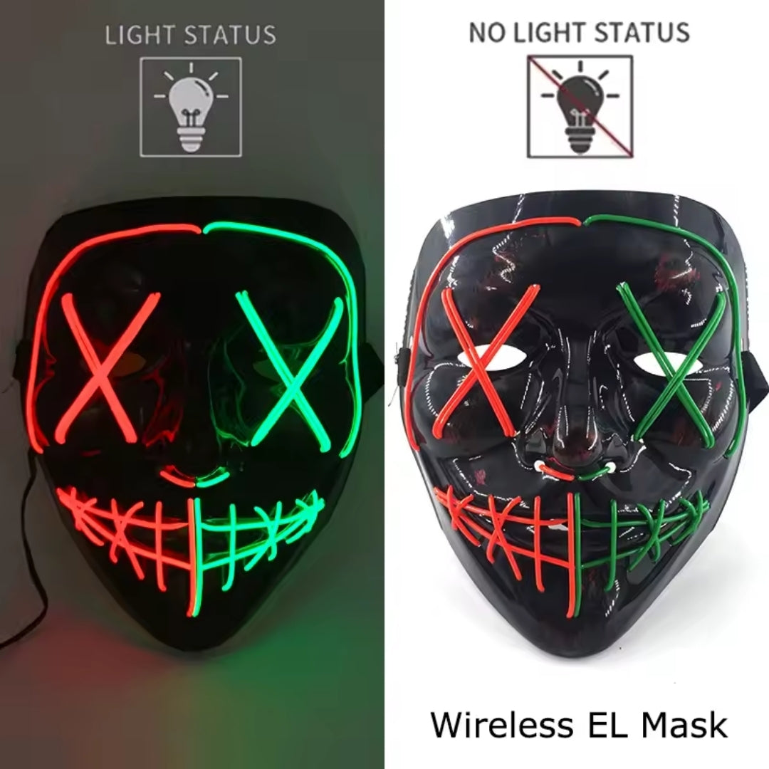 Luminous Face Mask with LED Lighting – Switchable Neon Modes for Holidays, Parties and Events | Sansoti