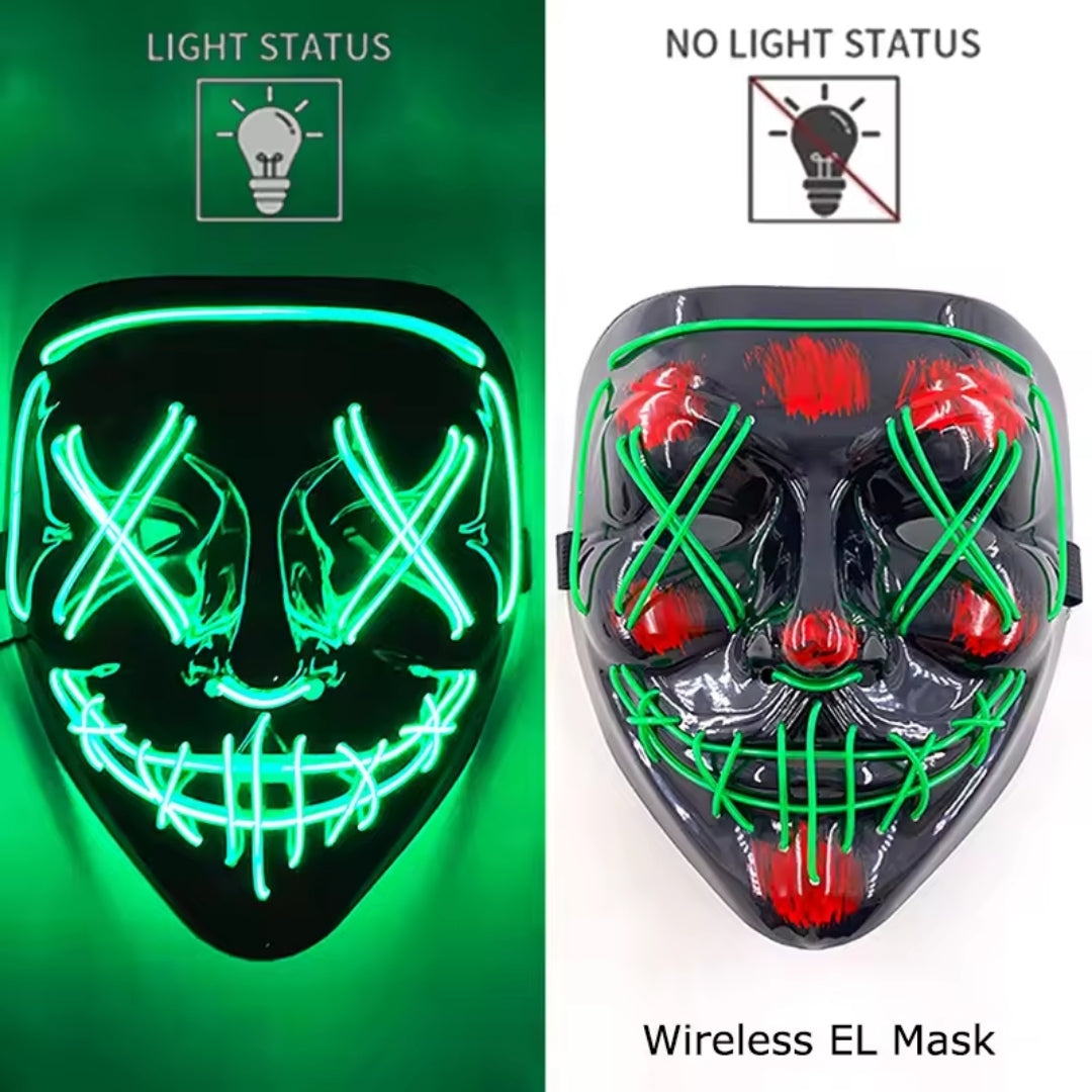 Luminous Face Mask with LED Lighting – Switchable Neon Modes for Holidays, Parties and Events | Sansoti