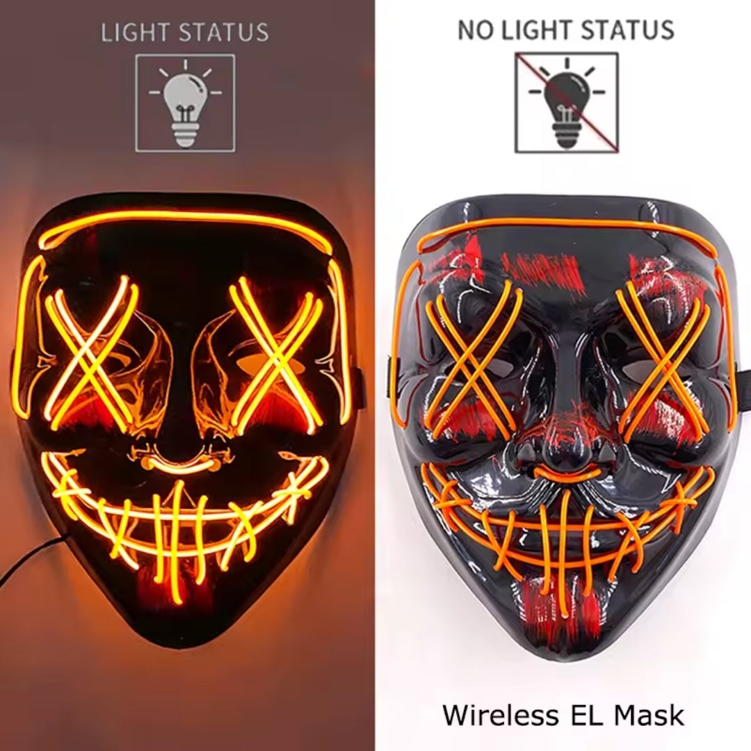 Luminous Face Mask with LED Lighting – Switchable Neon Modes for Holidays, Parties and Events | Sansoti