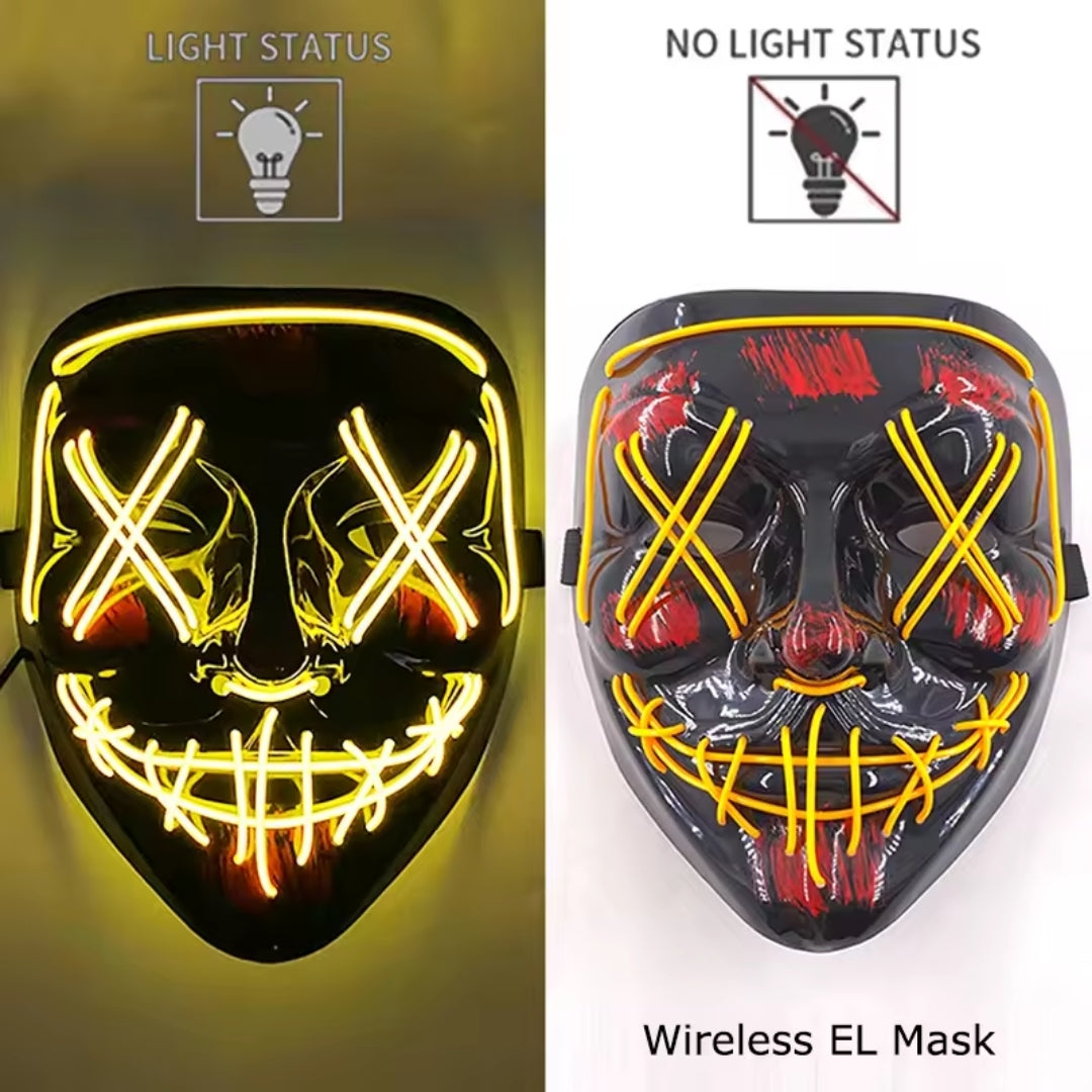 Luminous Face Mask with LED Lighting – Switchable Neon Modes for Holidays, Parties and Events | Sansoti