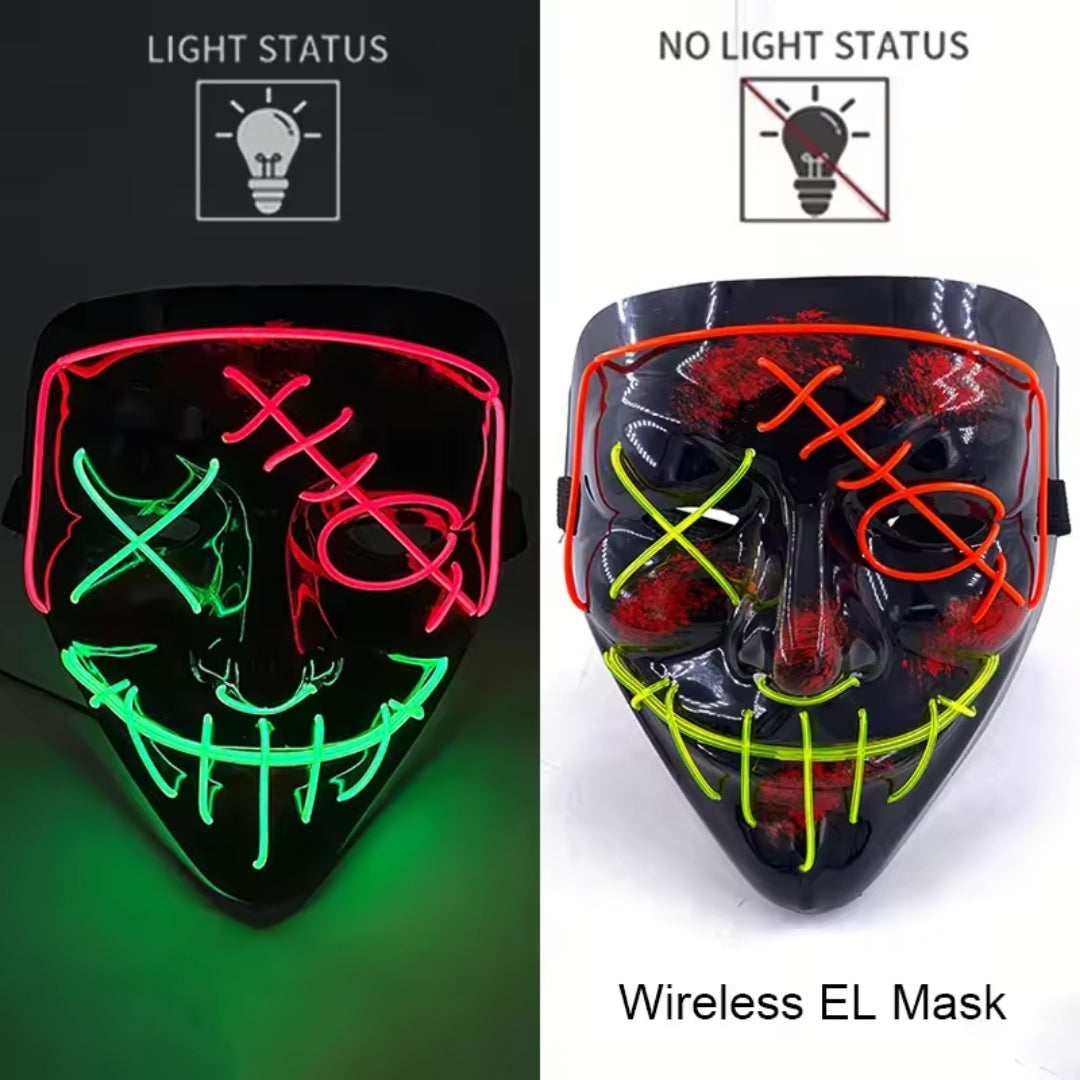 Luminous Face Mask with LED Lighting – Switchable Neon Modes for Holidays, Parties and Events | Sansoti
