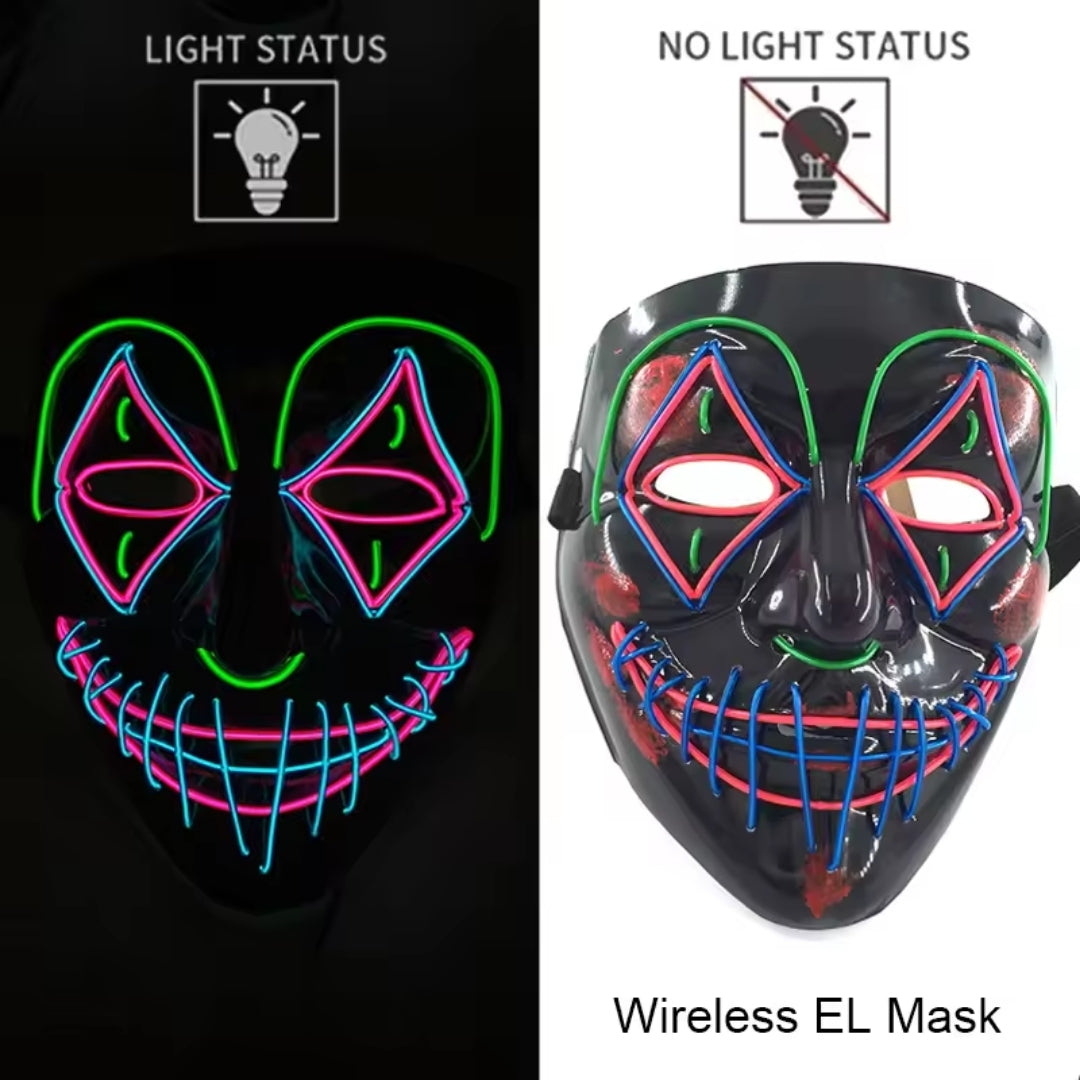 Luminous Face Mask with LED Lighting – Switchable Neon Modes for Holidays, Parties and Events | Sansoti