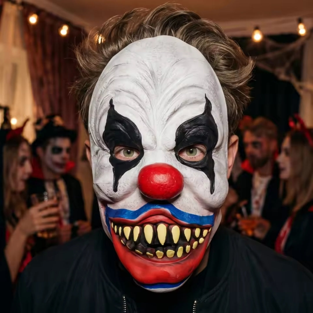 Horrorclown Gezichtsmasker Halloween Latex Volwassenen Cosplay Carnaval Themafeest Kostuum Accessoire | Sansoti