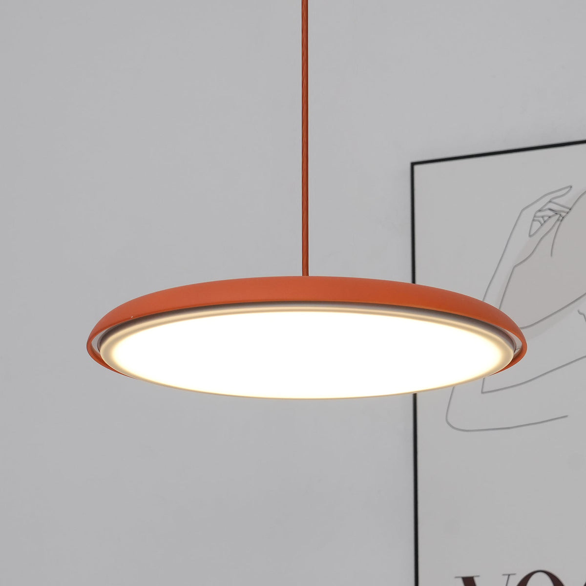Pendelleuchte aus Metall und Acryl, dimmbar, für Kücheninsel, Esstisch und Wohnzimmer, Pastellfarben, minimalistisches Design | Sansoti