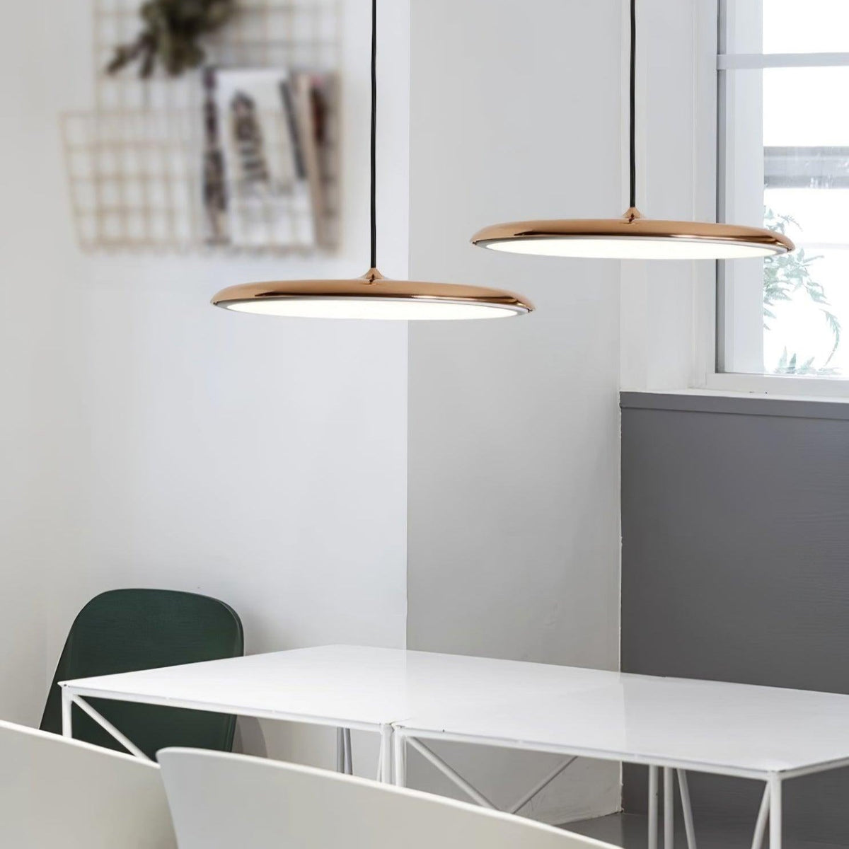 Pendelleuchte aus Metall und Acryl, dimmbar, für Kücheninsel, Esstisch und Wohnzimmer, Pastellfarben, minimalistisches Design | Sansoti