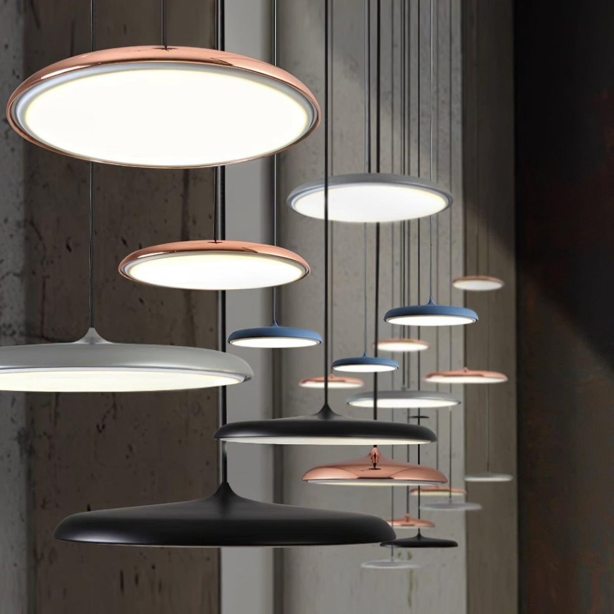 Pendelleuchte aus Metall und Acryl, dimmbar, für Kücheninsel, Esstisch und Wohnzimmer, Pastellfarben, minimalistisches Design | Sansoti