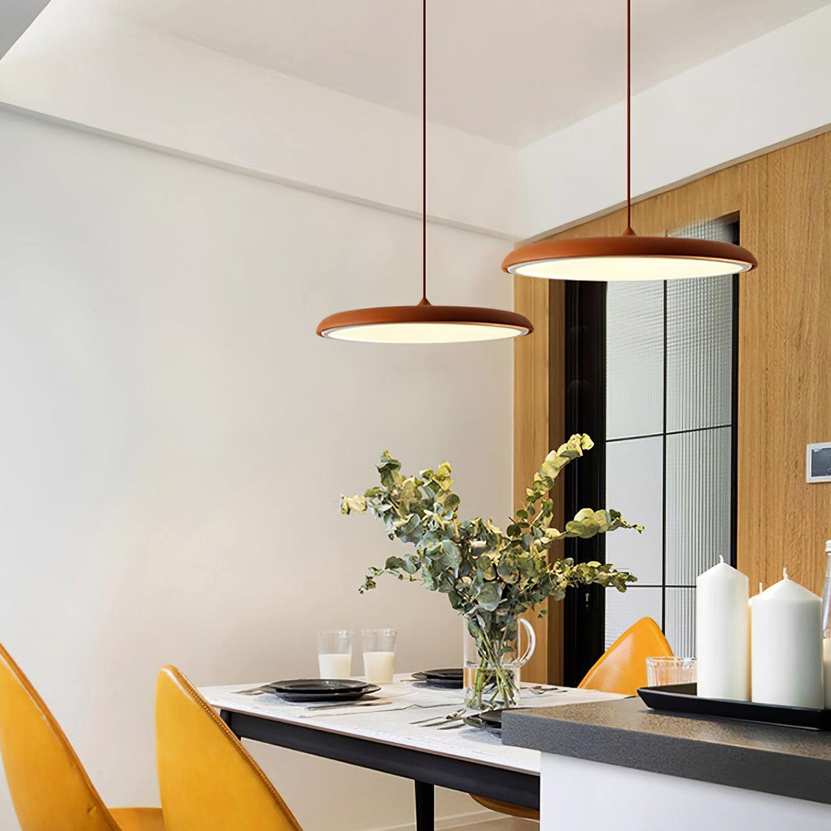 Pendelleuchte aus Metall und Acryl, dimmbar, für Kücheninsel, Esstisch und Wohnzimmer, Pastellfarben, minimalistisches Design | Sansoti