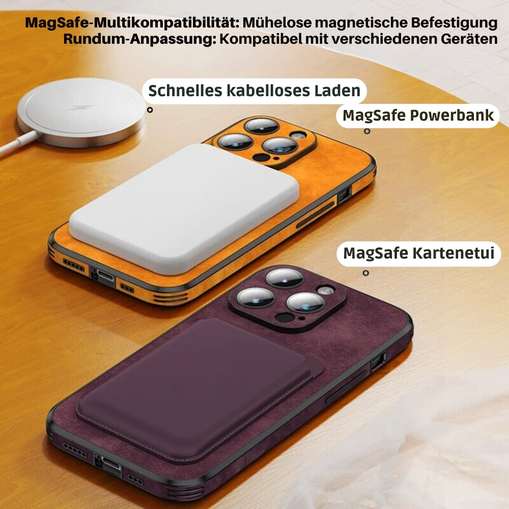 Smartphone Hoesje in Leerlook — Slank Design met Valbescheming & MagSafe-Compatibiliteit voor iPhone 16/15/14/13/12 | Sansoti