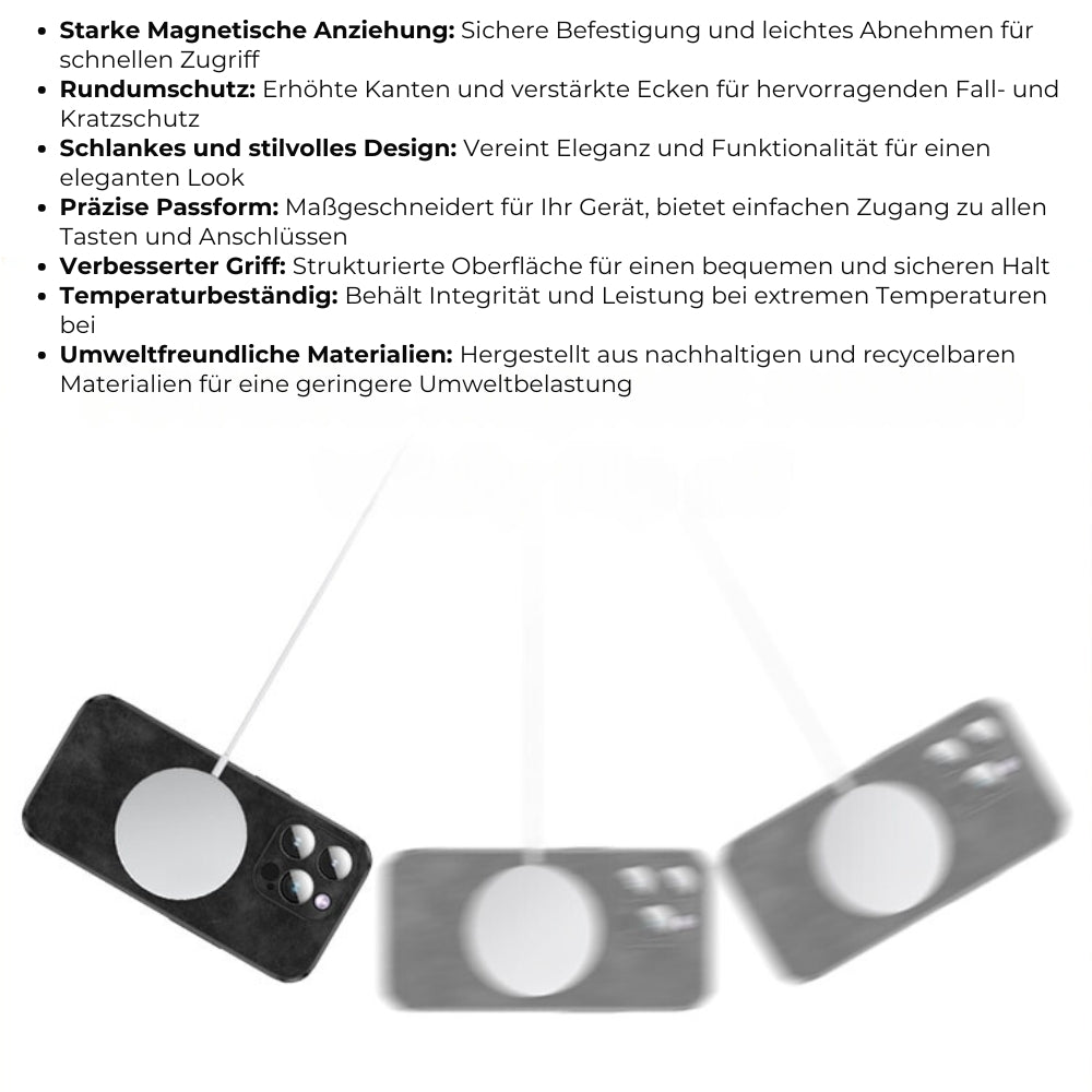 Smartphone Hoesje in Leerlook — Slank Design met Valbescheming & MagSafe-Compatibiliteit voor iPhone 16/15/14/13/12 | Sansoti